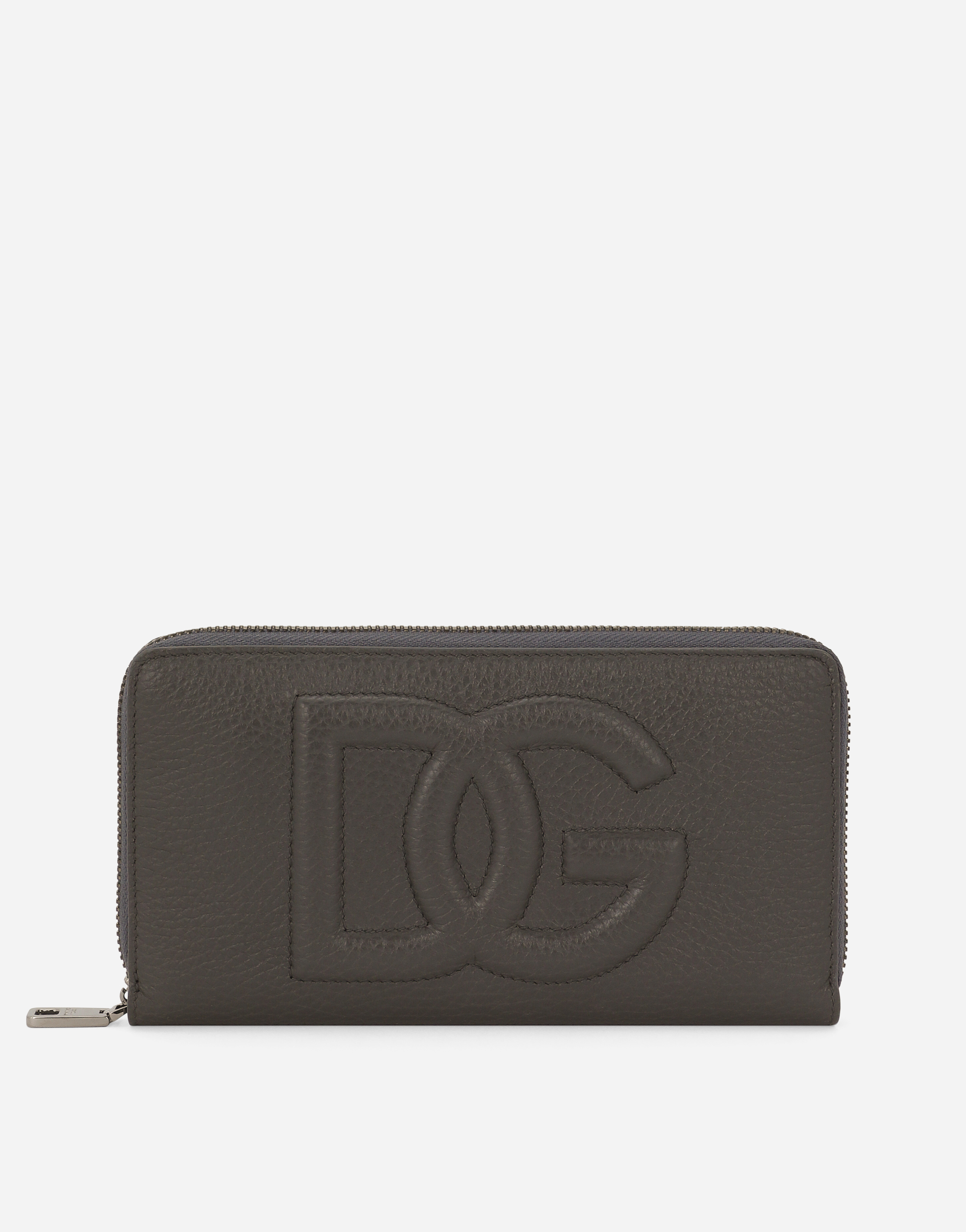 Dolce & Gabbana Zip-around Dg Logo Wallet - Man Wallets And Small Leather Goods Grey Onesize
