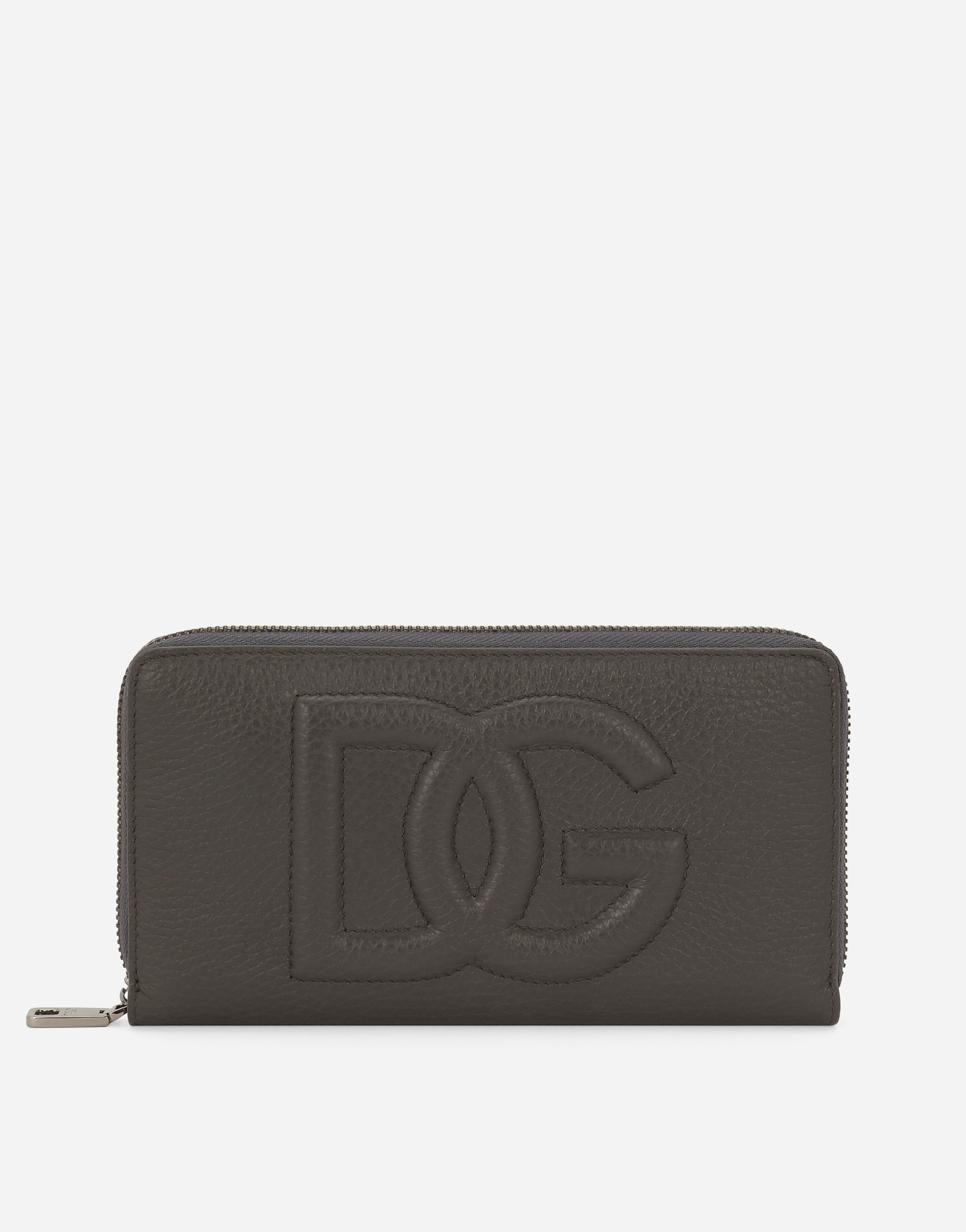 Shop Dolce & Gabbana Zip-around Dg Logo Wallet In グレー