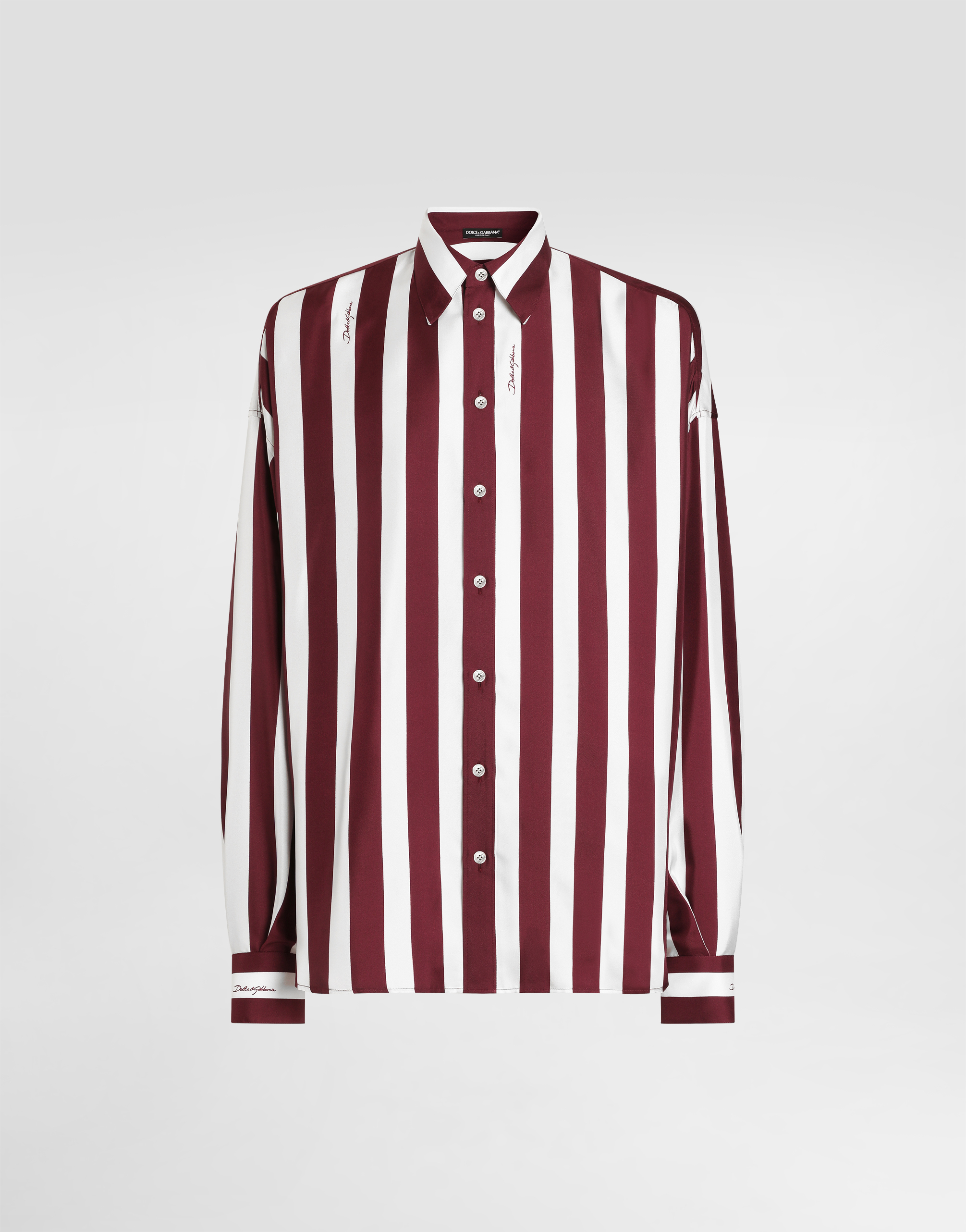 Striped silk twill shirt in Multicolor for Men | Dolce&Gabbana® US