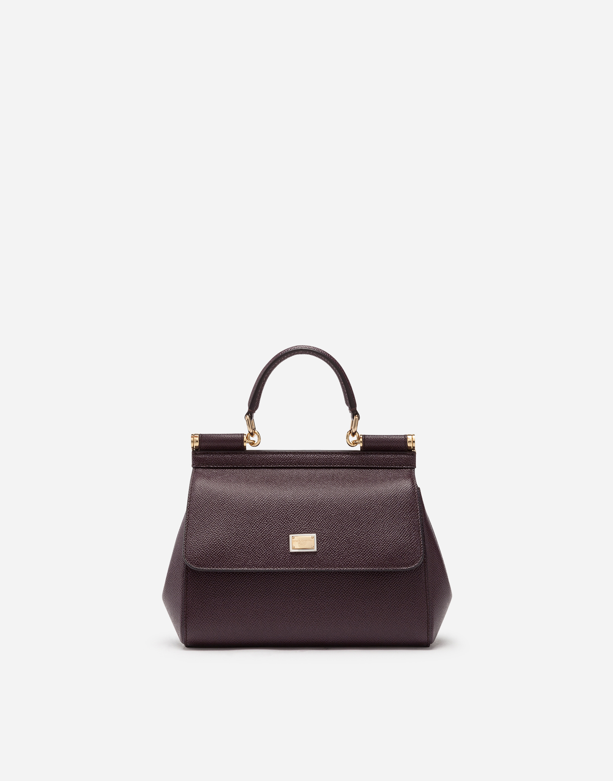 Dolce & Gabbana Small Dauphine Leather Sicily Bag In Purple