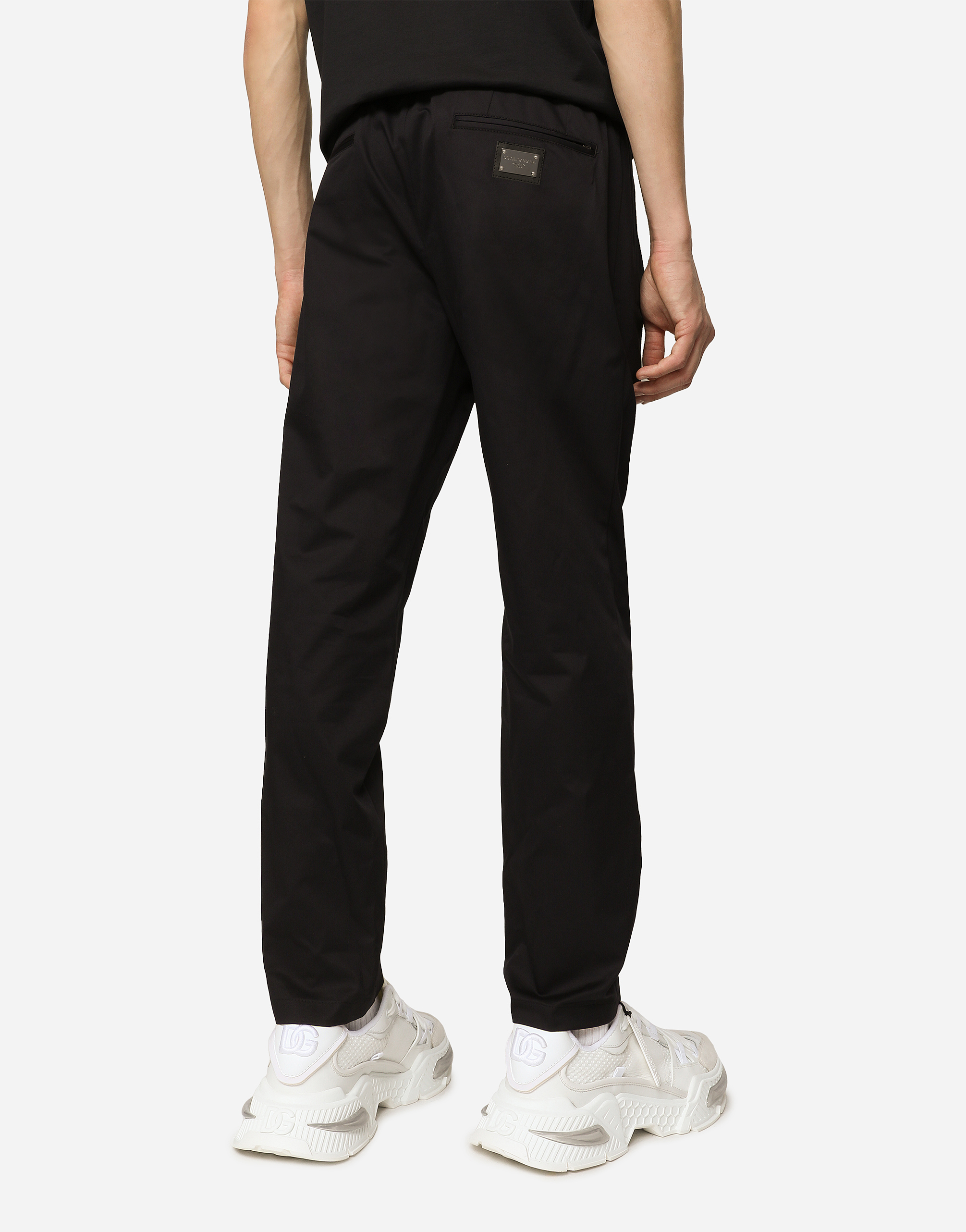 Shop Dolce & Gabbana Stretch Cotton Jogging Pants With Tag In Blue