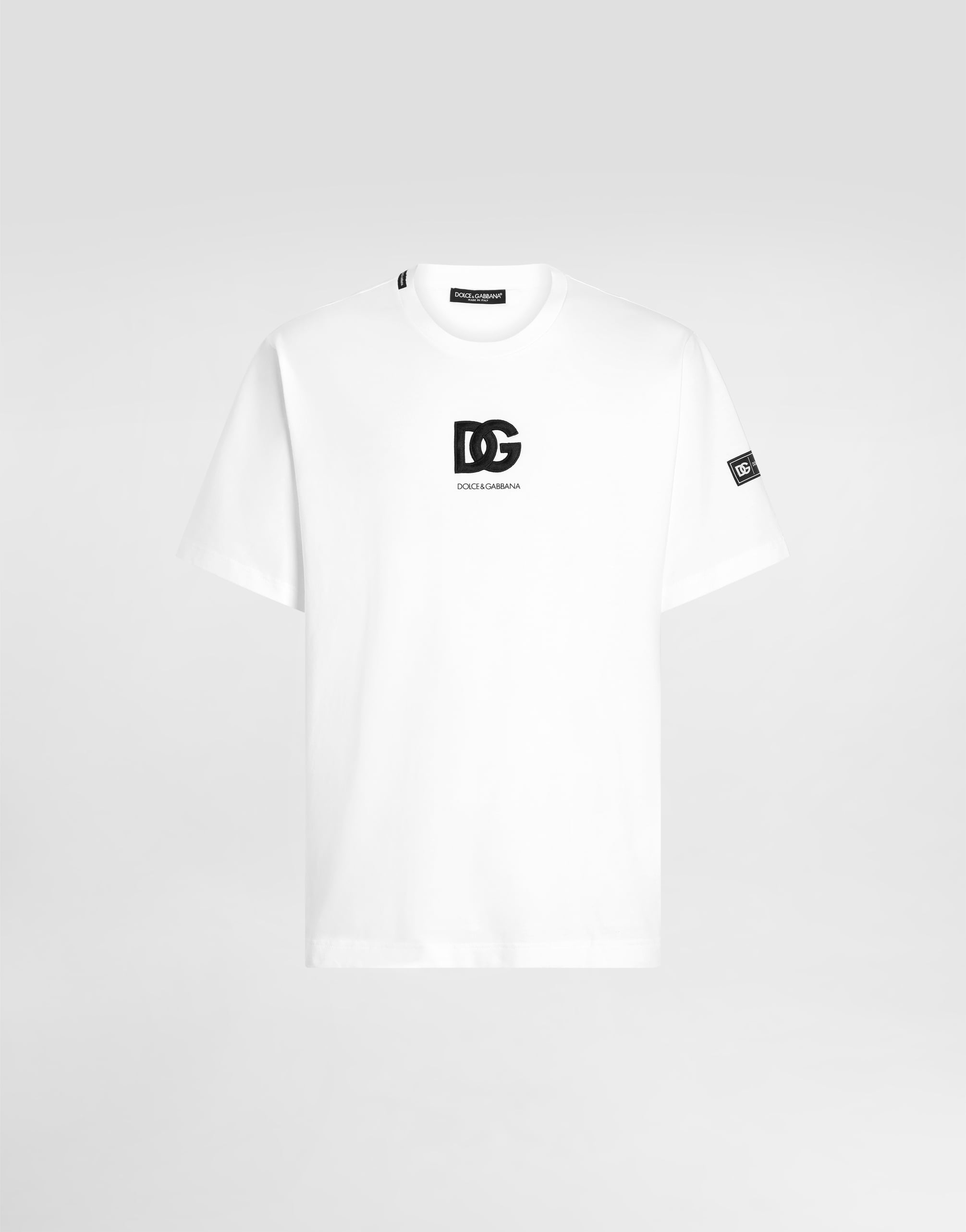 ホワイトのメンズ Tシャツ ショートスリーブ DGロゴパッチ