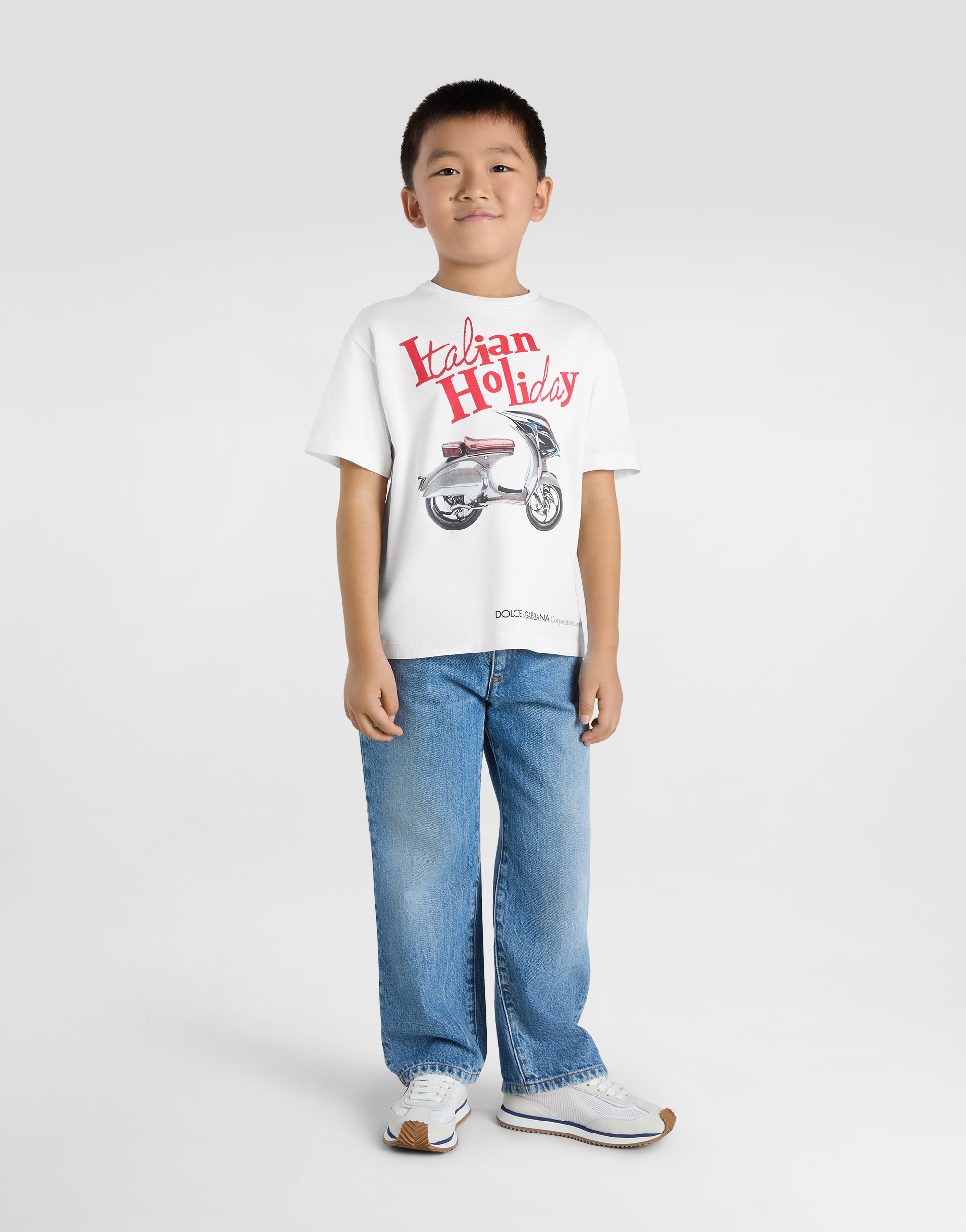 Dolce & Gabbana Cotton T-shirt With Vespa Print In White