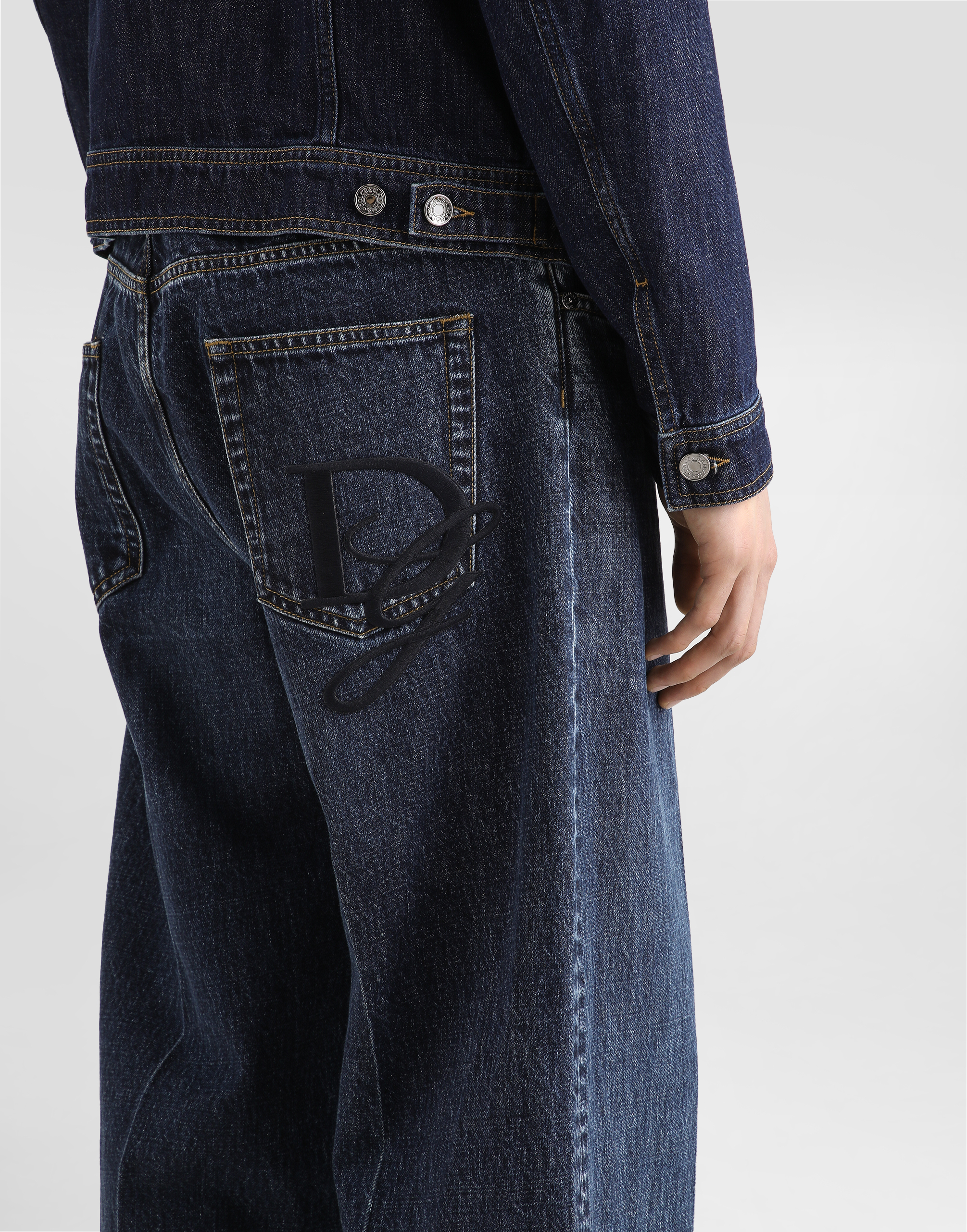 Dolce & Gabbana Baggy Denim Jeans In Multicolor