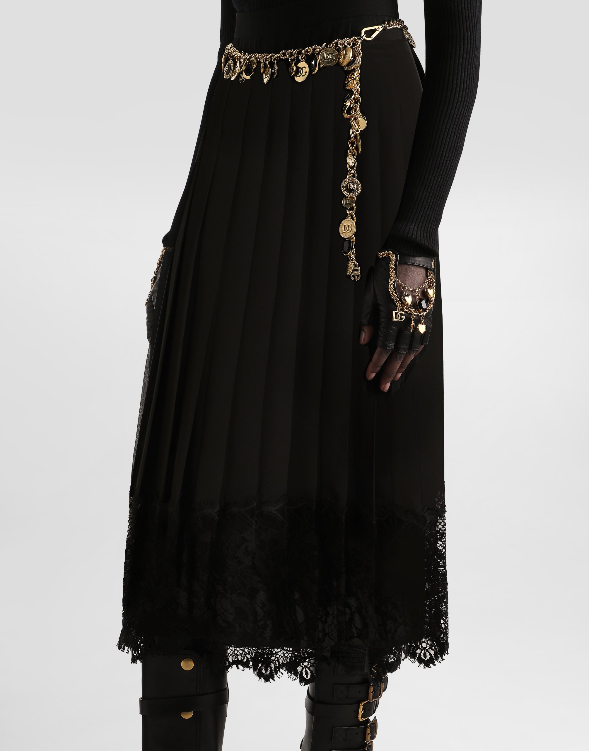 Pleated chiffon skirt