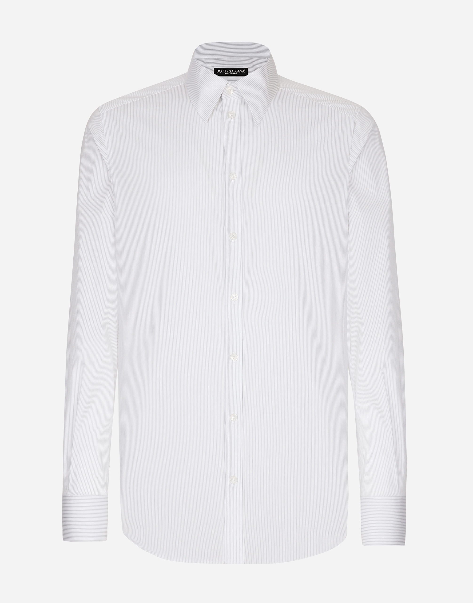 Dolce & Gabbana White Cotton Formal Dress Top Sicilia Shirt In Purple