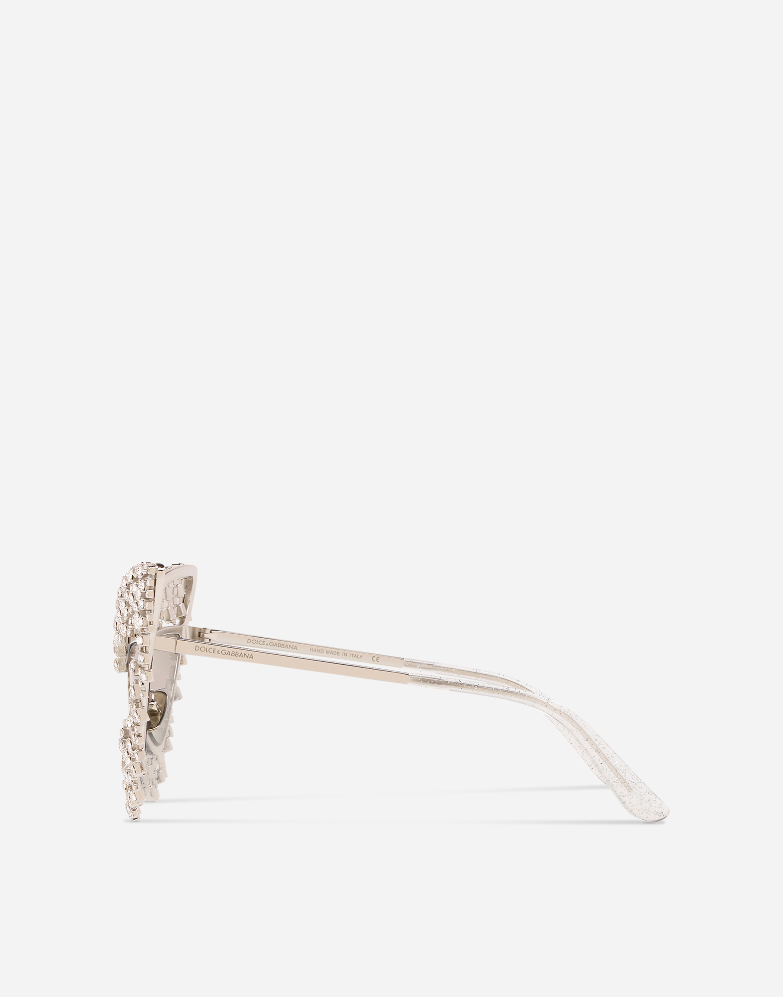 Dolce & Gabbana Crystals' Rain Sunglasses In Silver