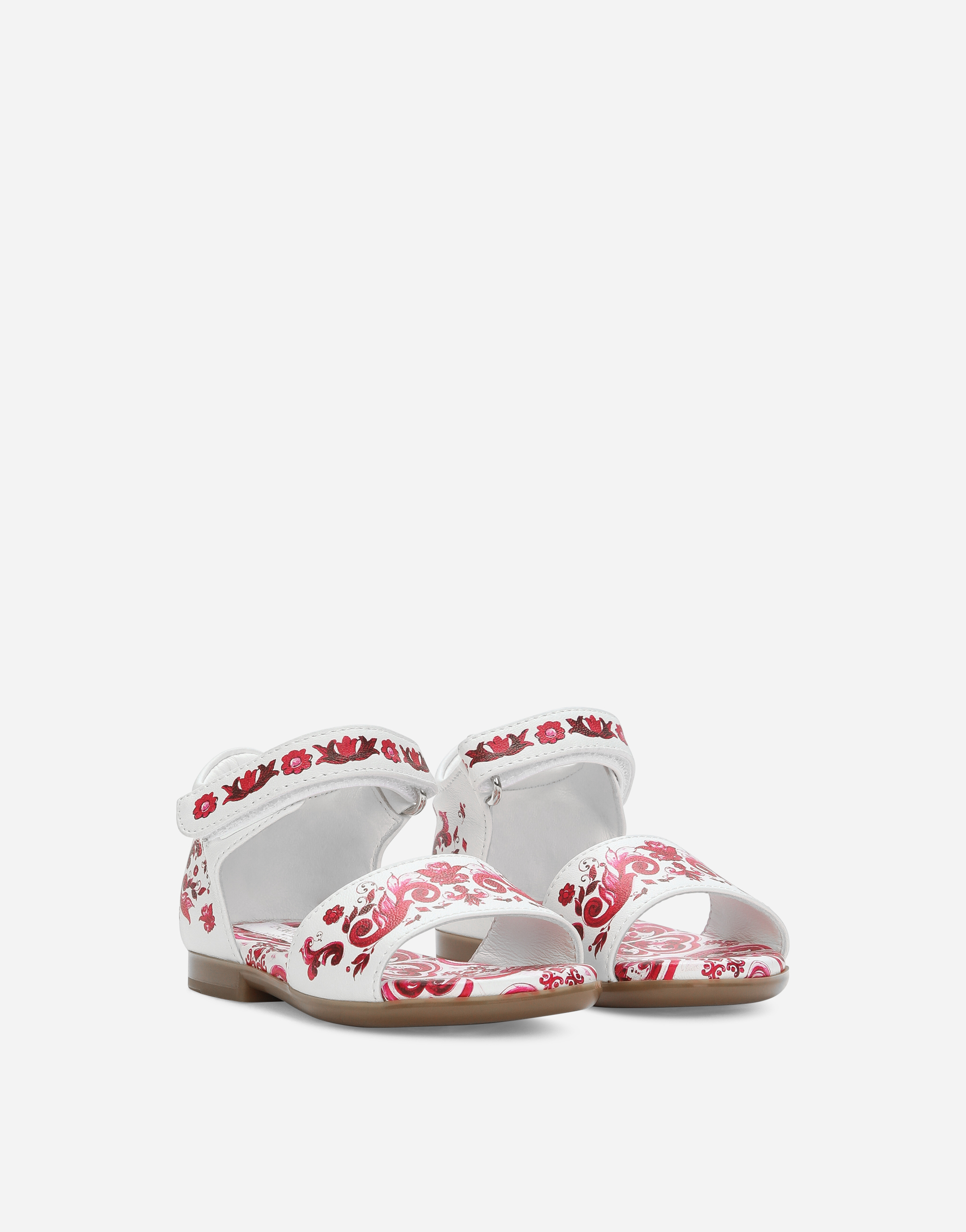 Shop Dolce & Gabbana Printed Nappa Lambskin Sandals In Multicolor