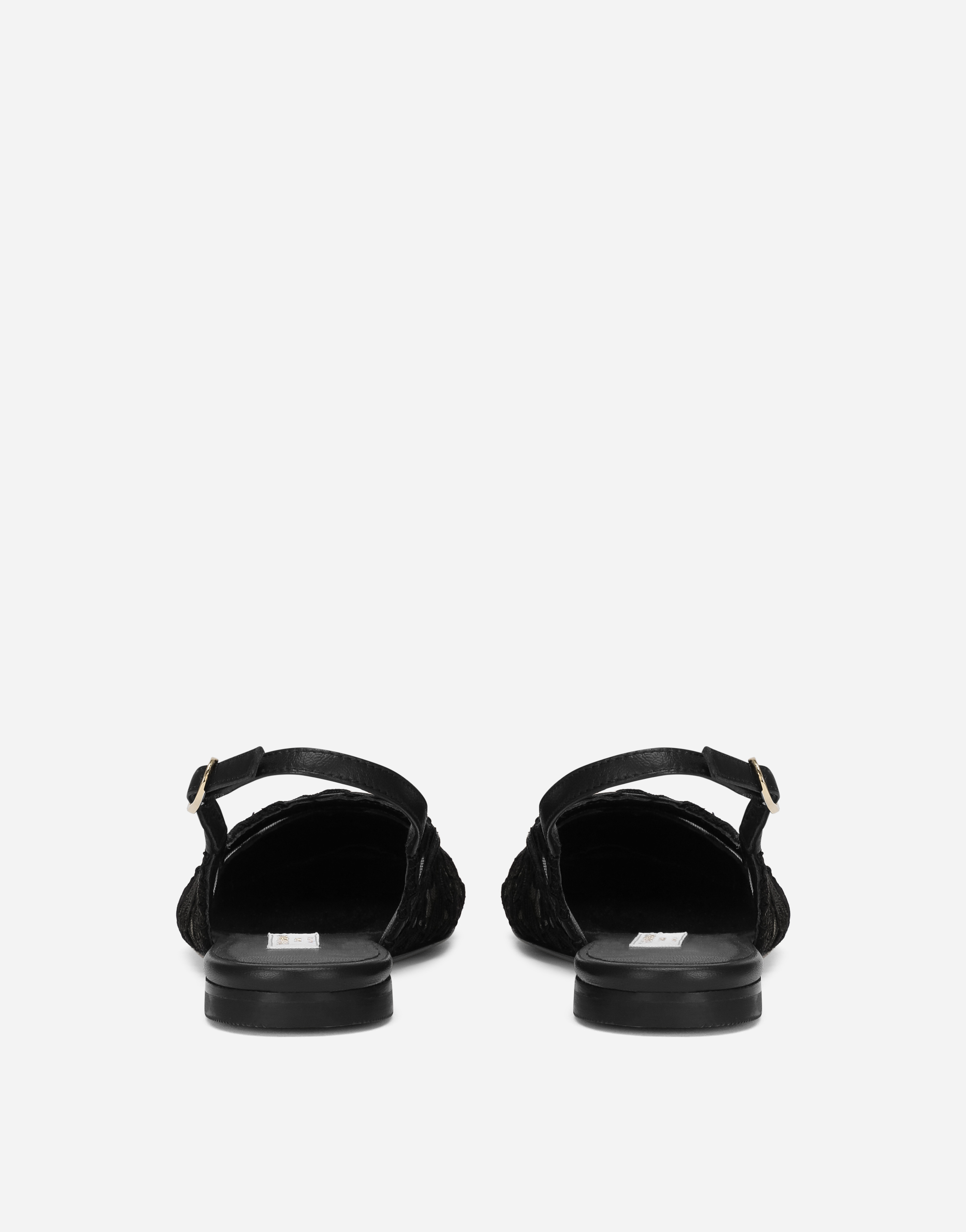Dolce & Gabbana Cordonetto Lace Slingbacks With Dg Logo In Black