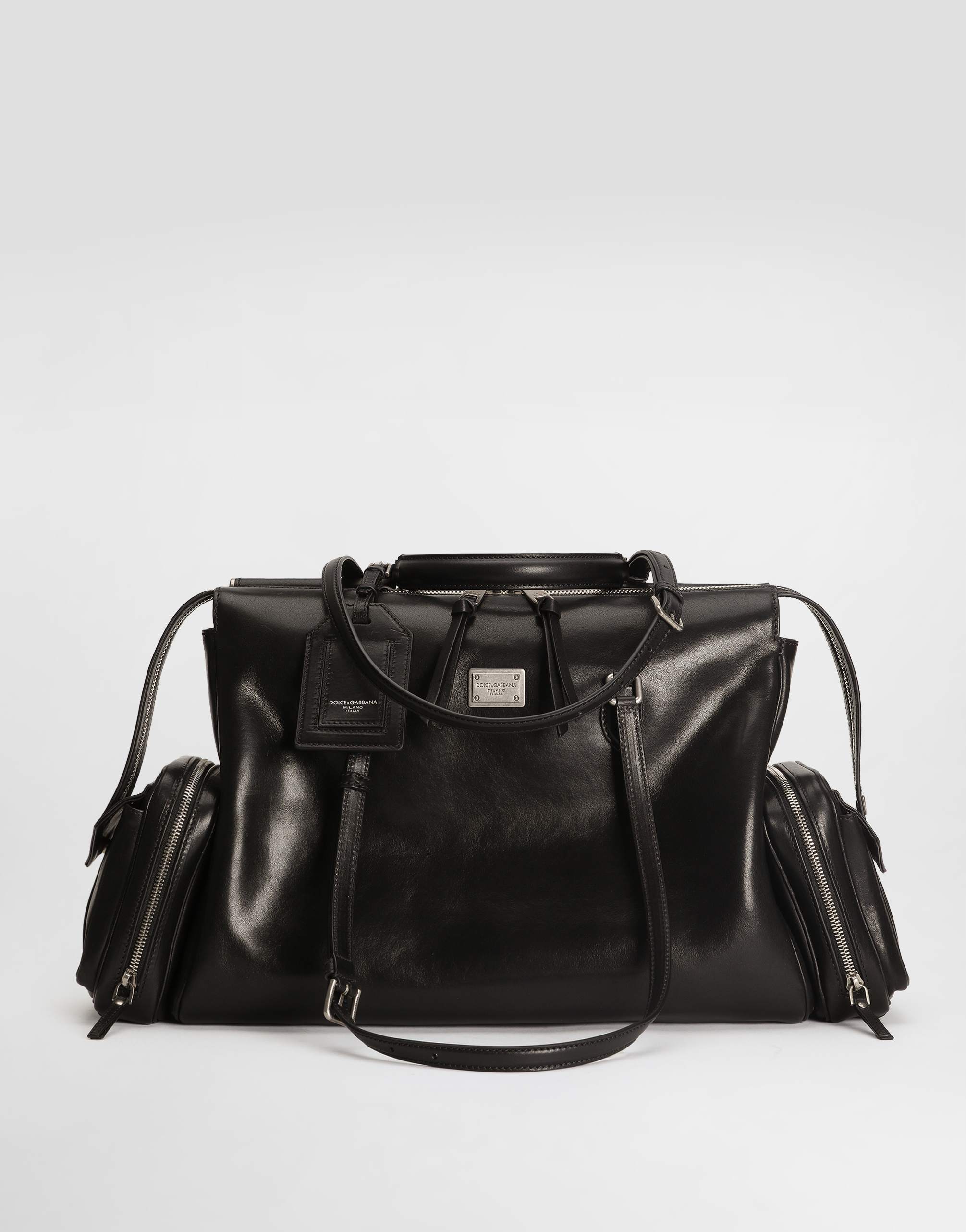 Dolce & Gabbana Vittoria Calfskin Bag In Black