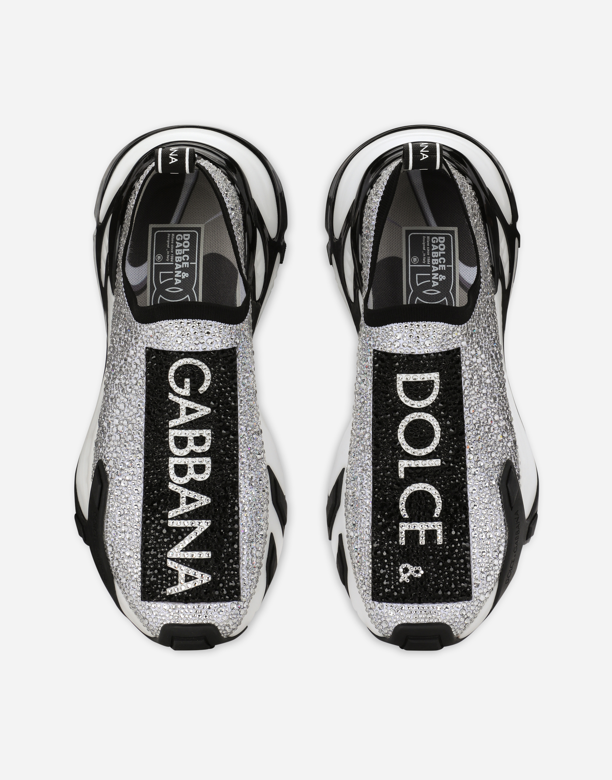 Shop Dolce & Gabbana Fast Sneakers With Fusible Rhinestones In White