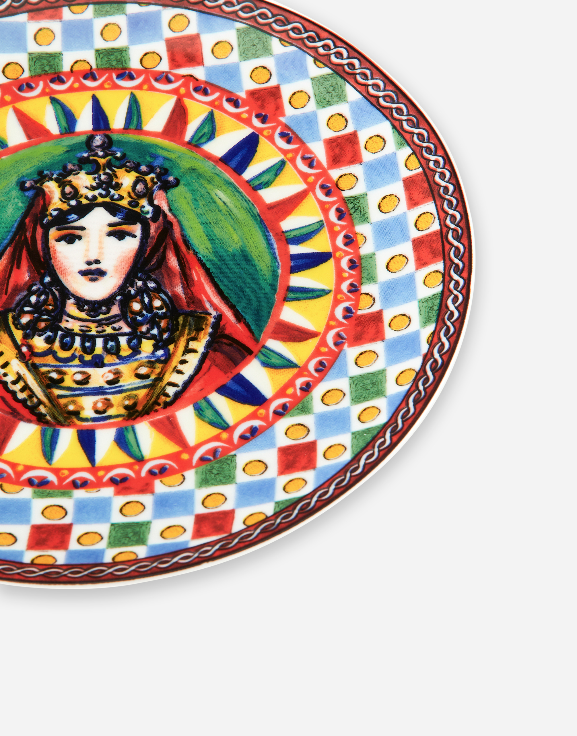 Dolce & Gabbana Set 2 Porcelain Bread Plates In Multicolor