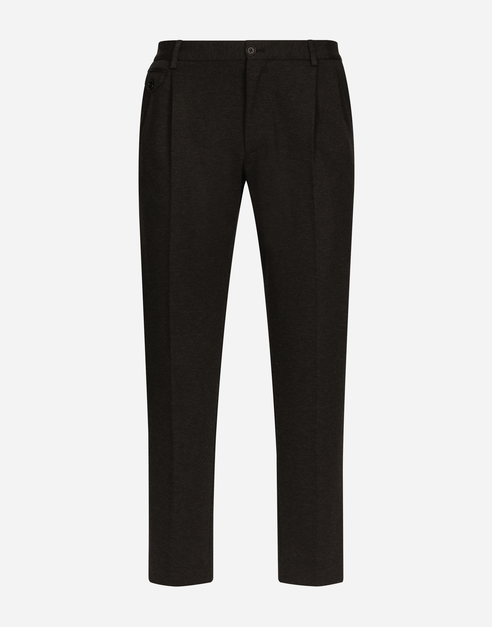 Dolce & Gabbana Stretch Jersey Pinpoint Trousers In Multicolor