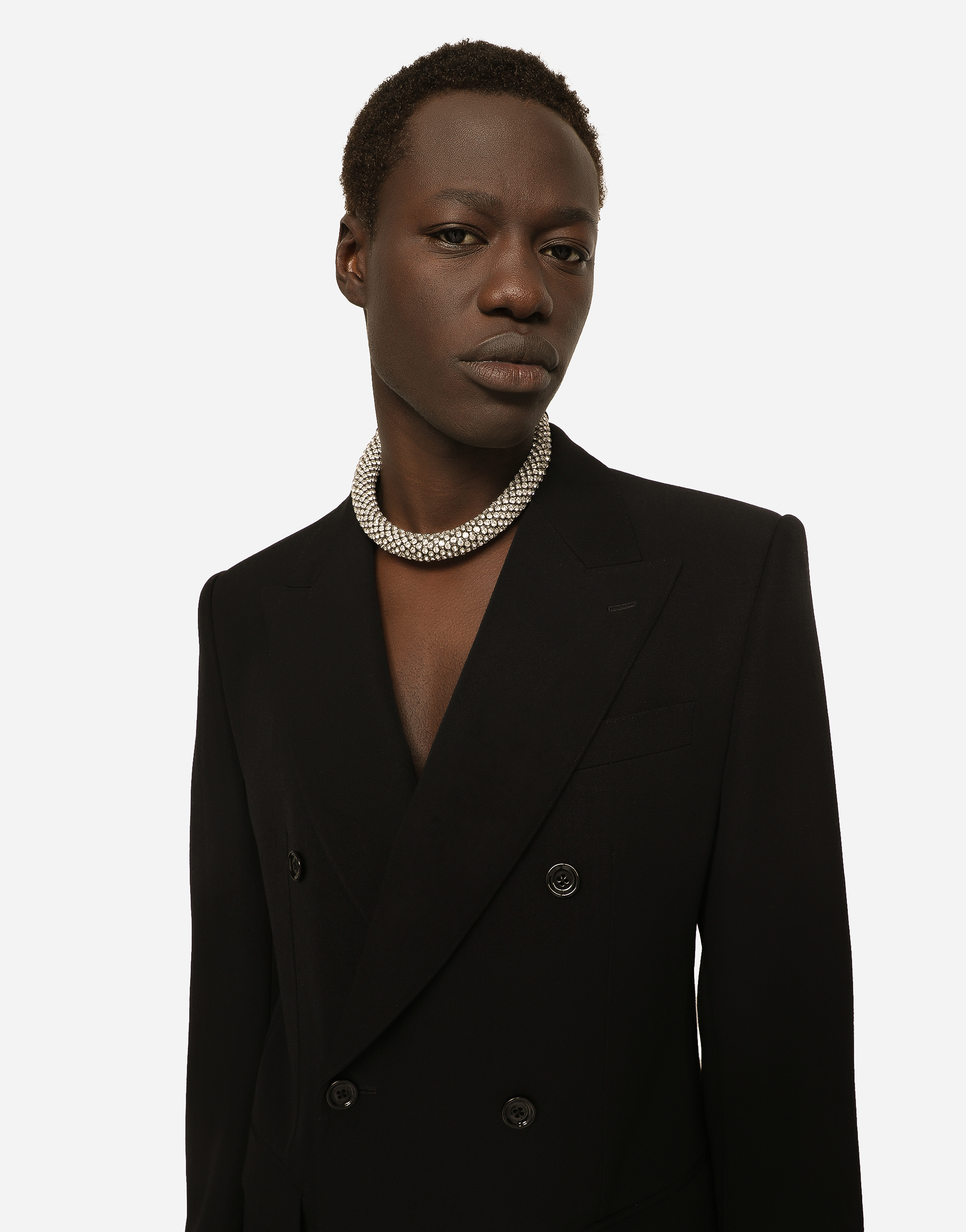 DOLCE & GABBANA TUBULAR CHOKER WITH RHINESTONES