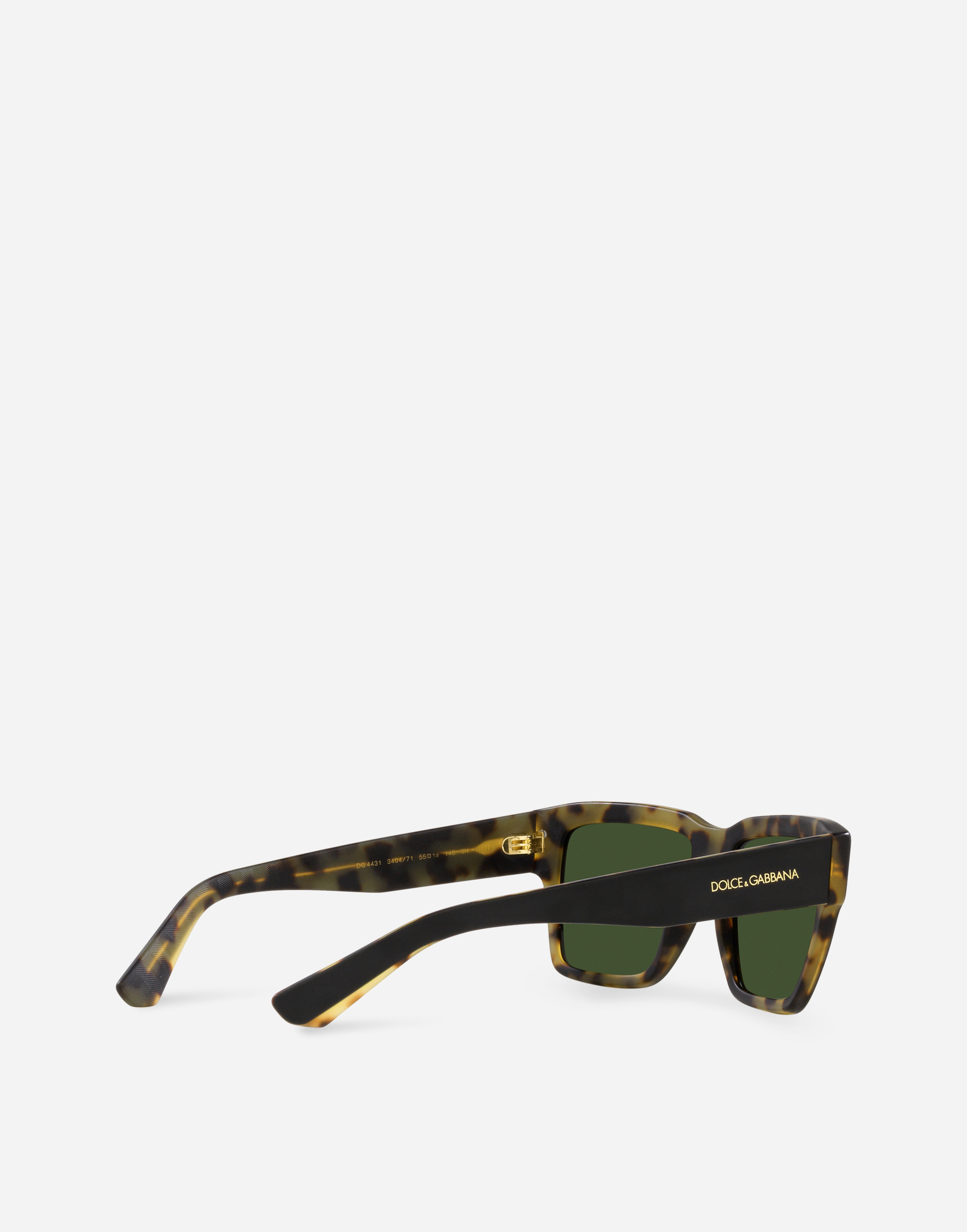 Dolce & Gabbana Lusso Sartoriale Sunglasses In Matte Black On Yellow Havana