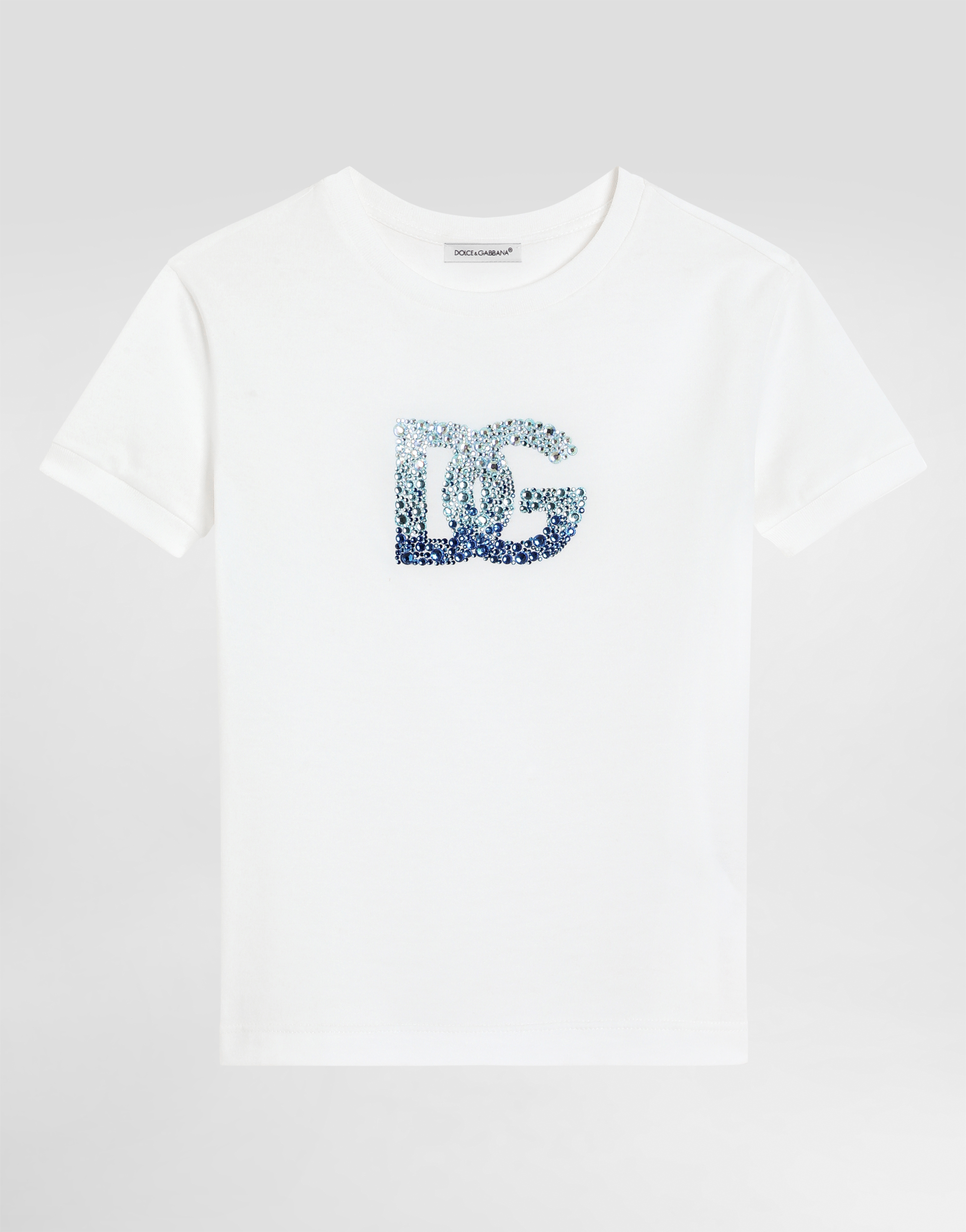 Dolce & Gabbana Jersey T-shirt With Dg Logo In Multicolor