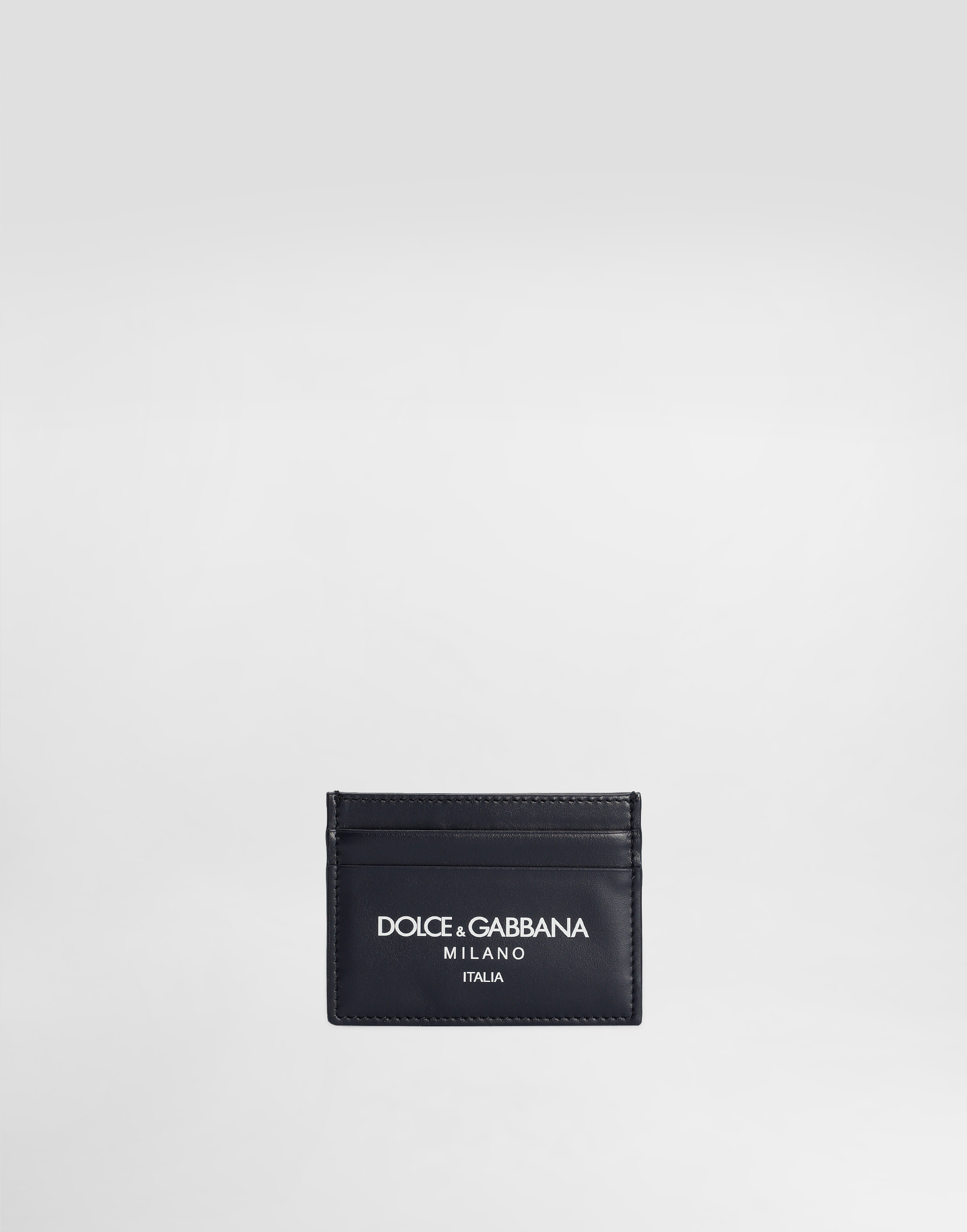 Dolce & Gabbana Calfskin Card Holder In Blue