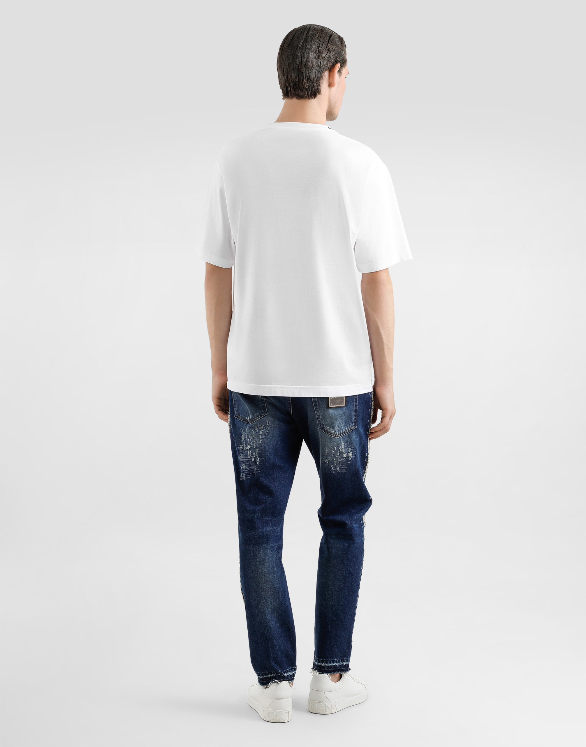 Dolce & Gabbana Cotton Crew-neck T-shirt In White