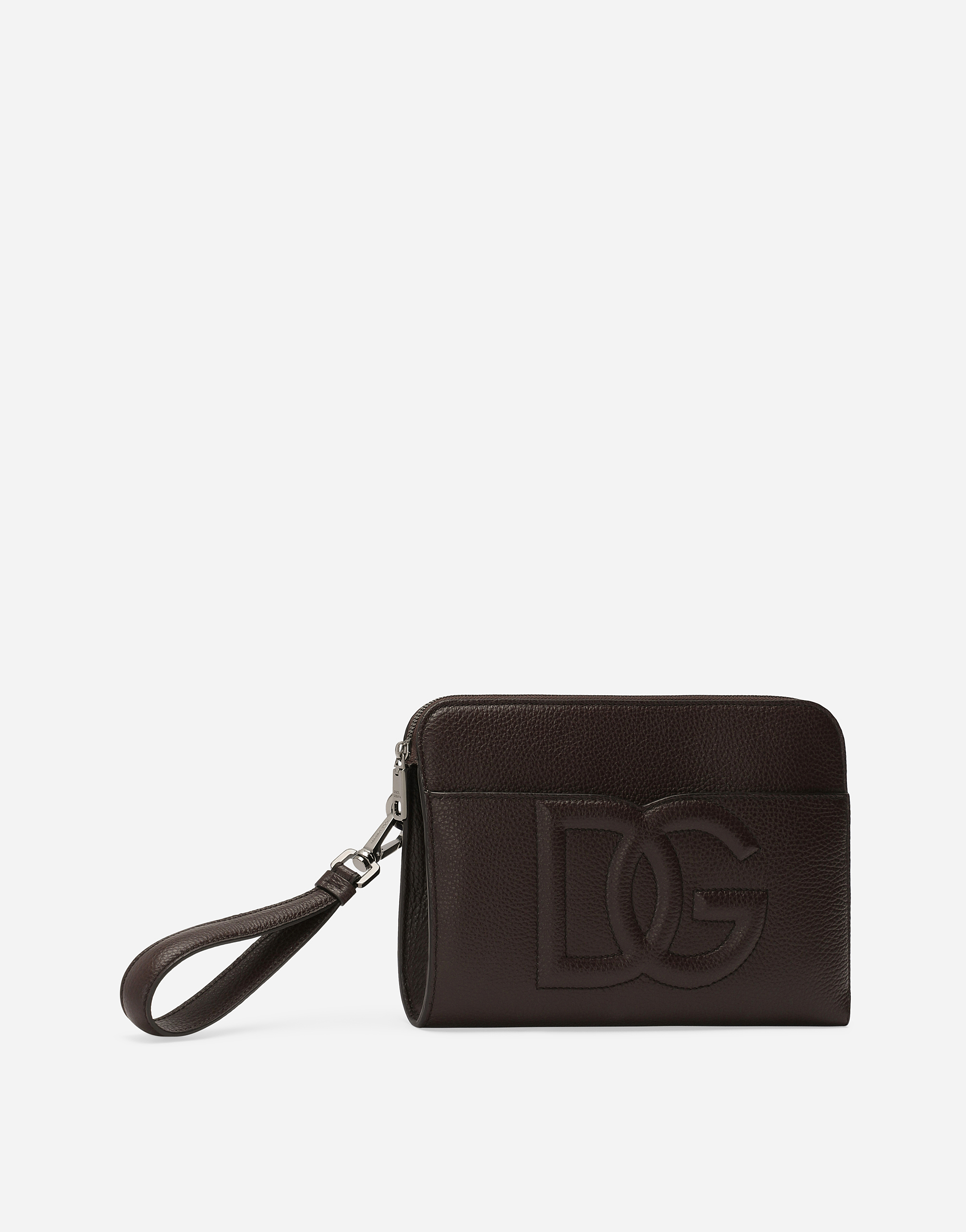  Dolce & Gabbana Mittelgroße Pouch Bag Aus Hirschleder - Mann Brieftaschen Und Clutches Braun Onesize 