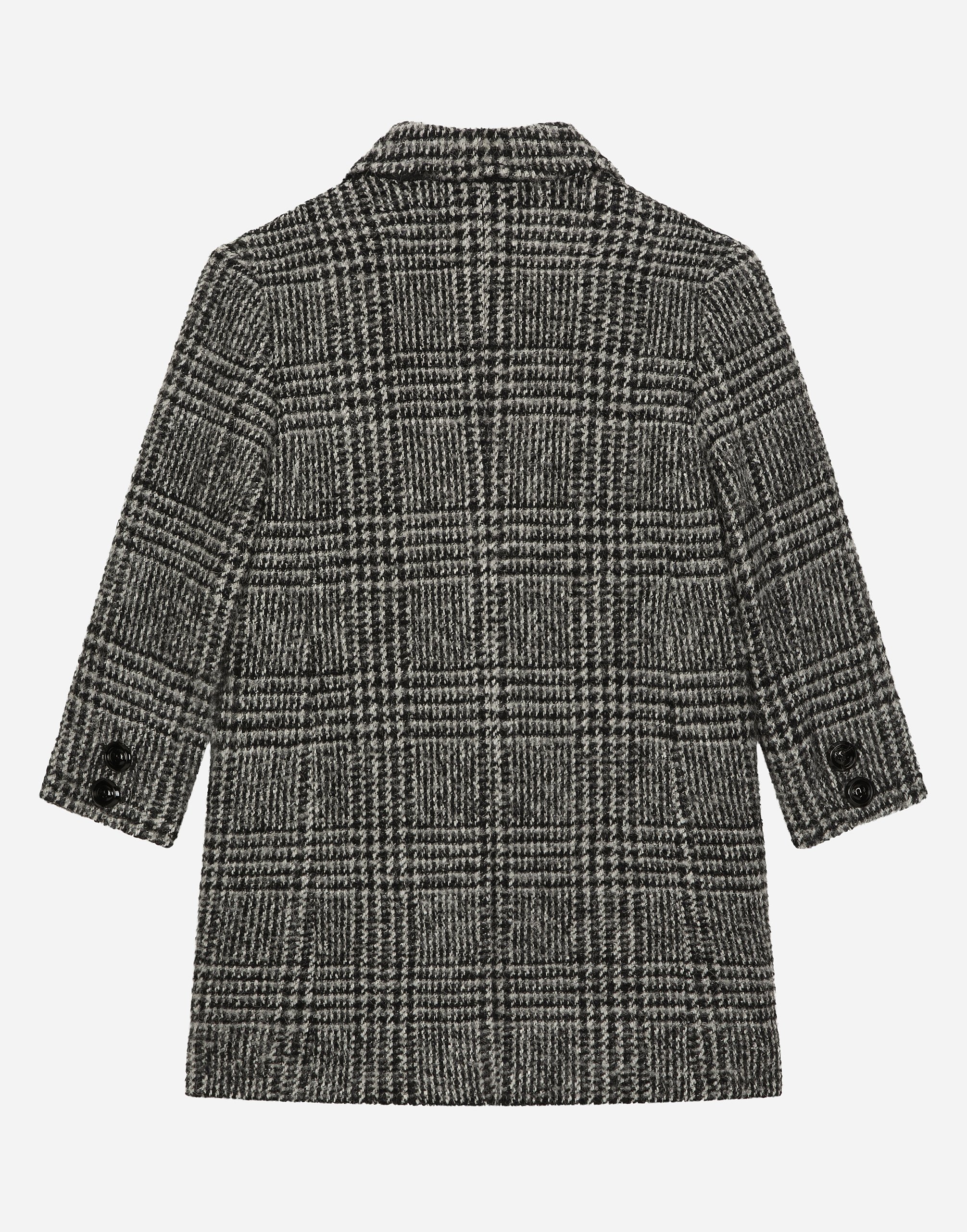 Double-breasted wool-blend herringbone coat