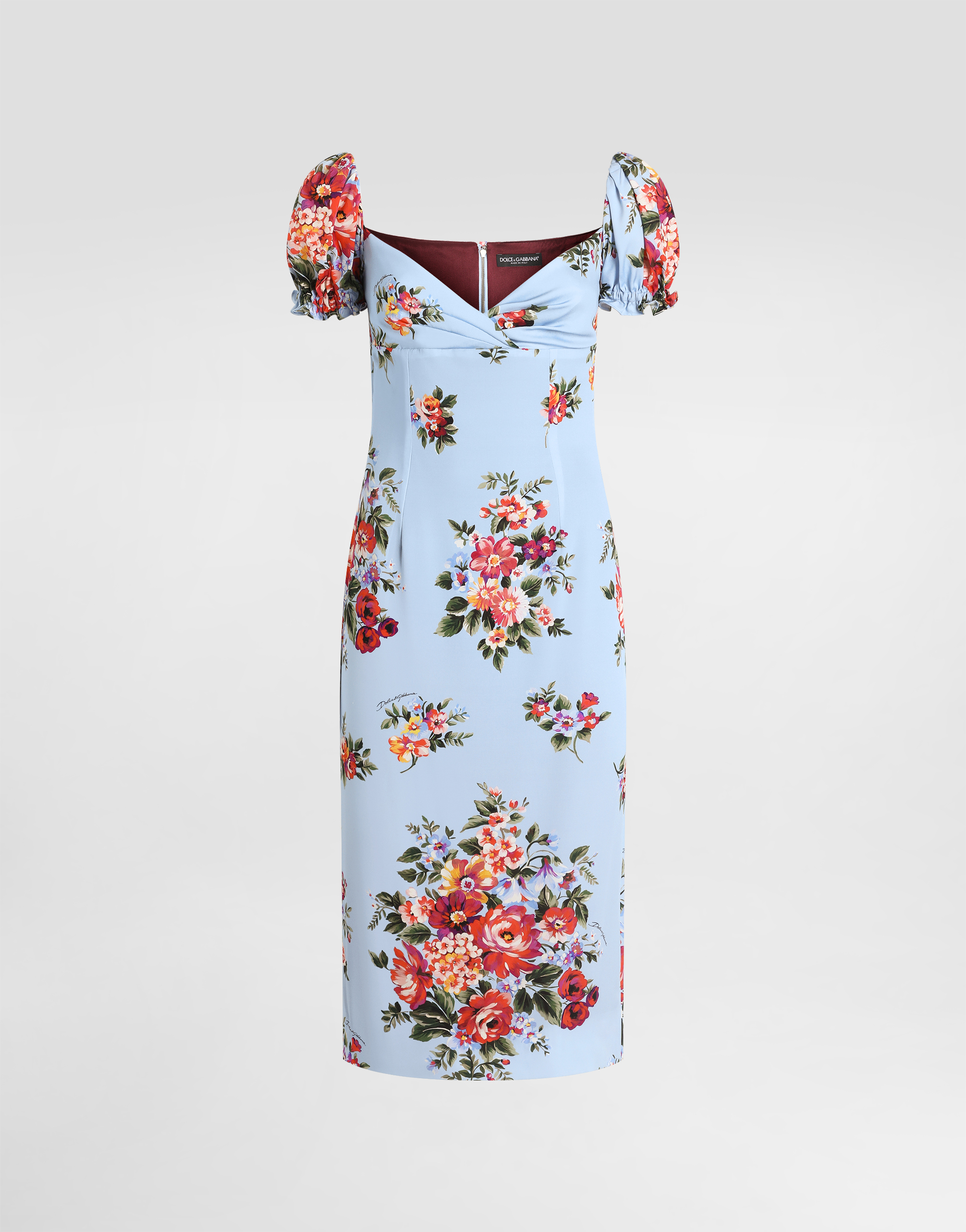 Flower bouquet-print dress in Multicolor for Women | Dolce&Gabbana®