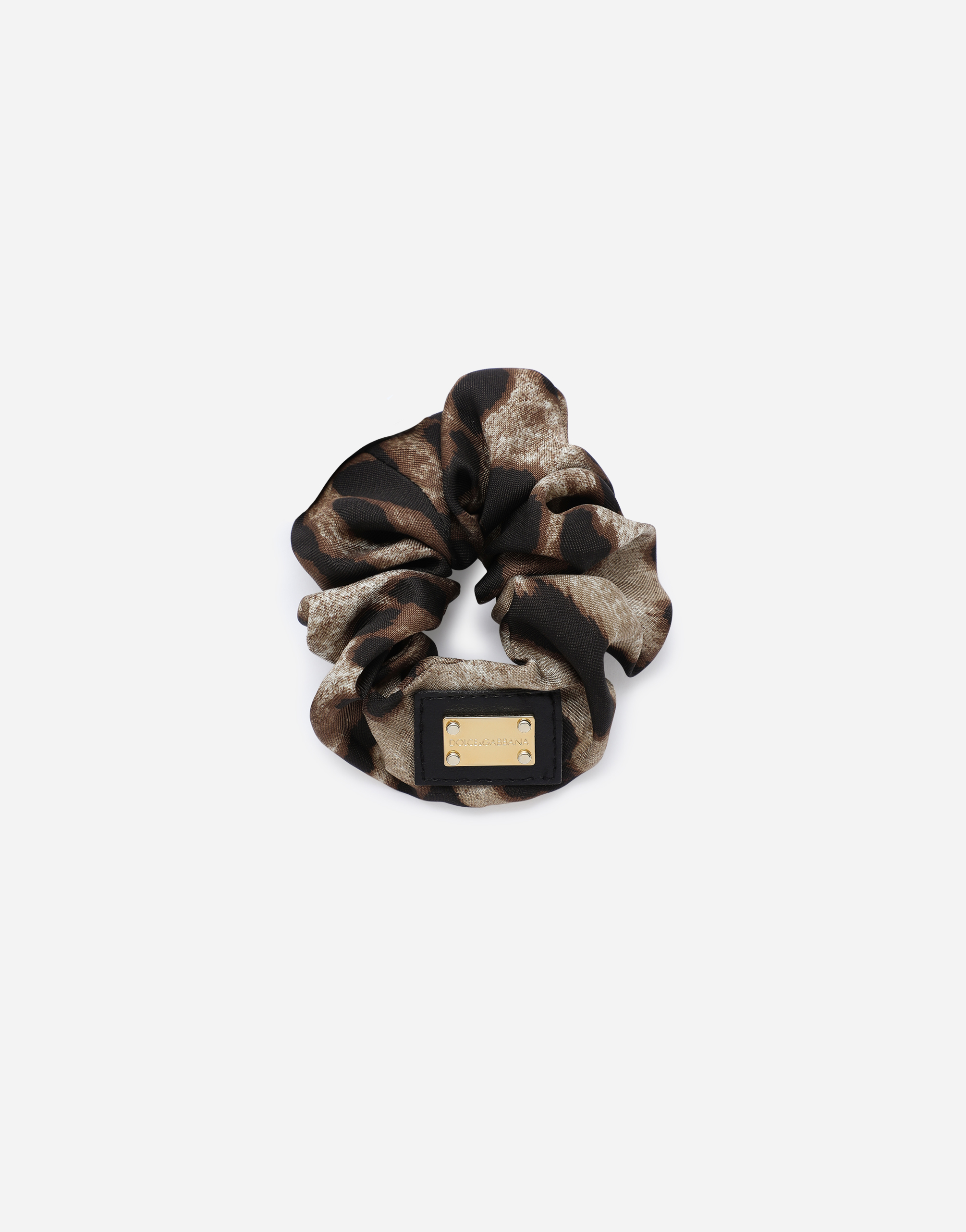 Dolce & Gabbana Leopard-print Viscose Scrunchie In Animal Print