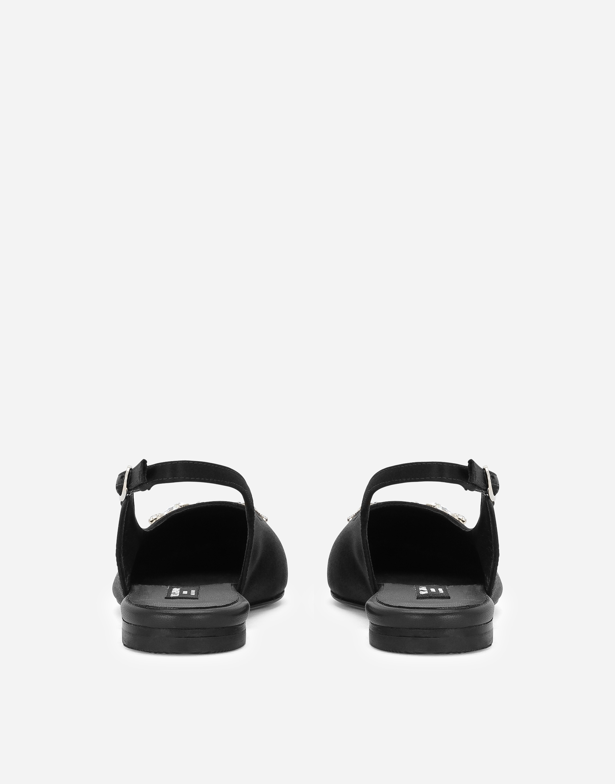 Shop Dolce & Gabbana Satin Slingbacks In Black