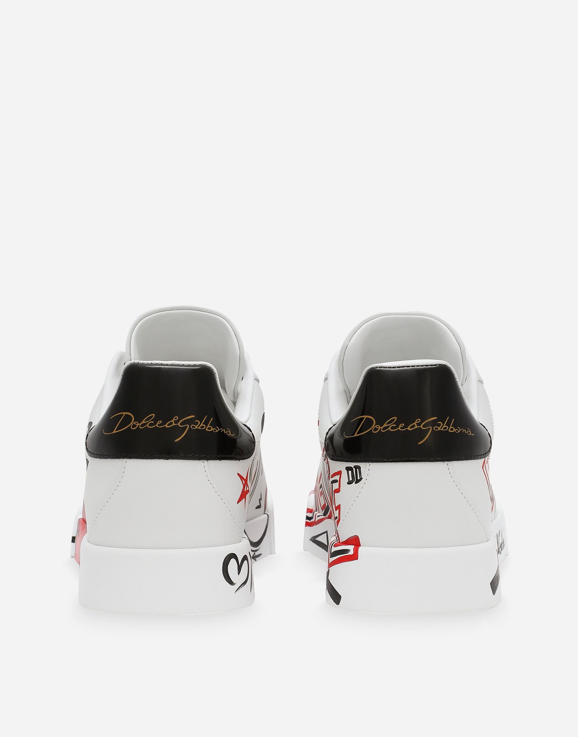 Shop Dolce & Gabbana Portofino Cuore Sneakers In Multicolor