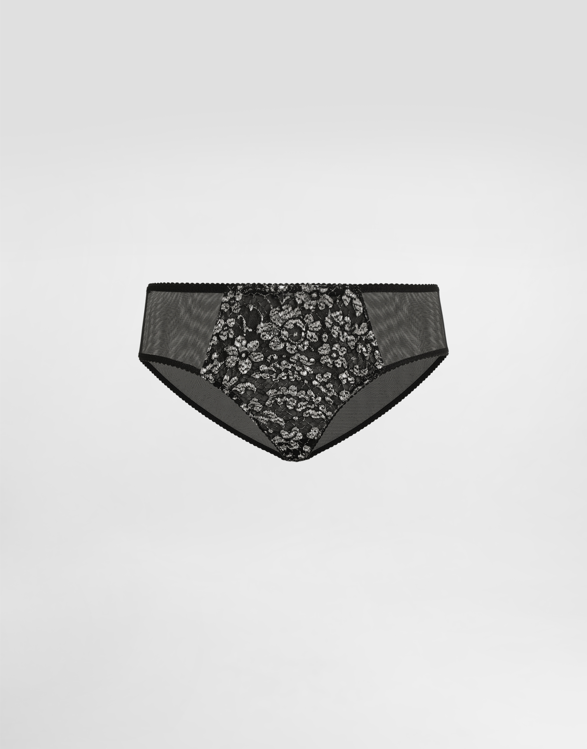 Dolce & Gabbana Tulle And Lace Briefs In Black