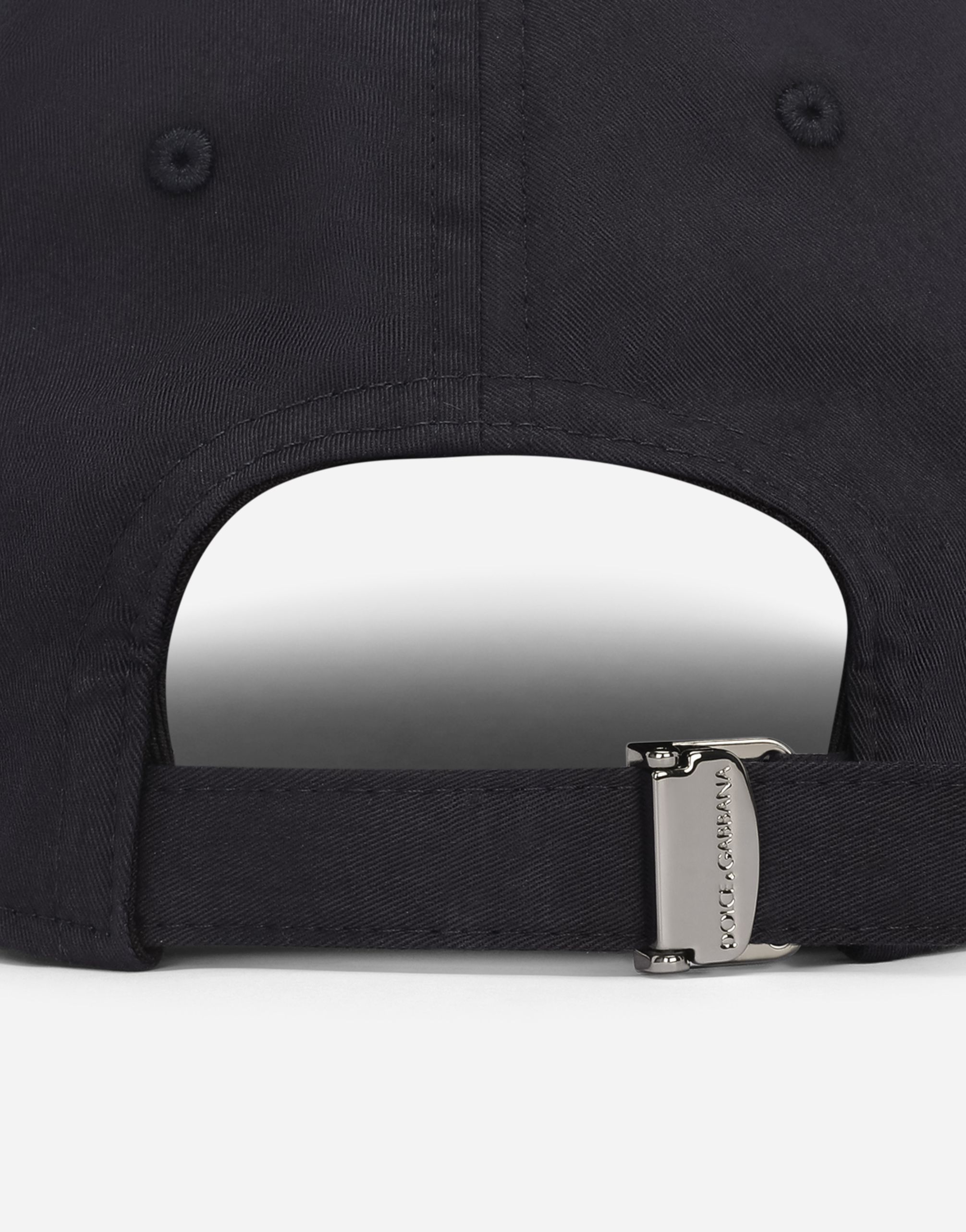 Dolce & Gabbana Cotton Baseball Cap With Branded Tag In Blue