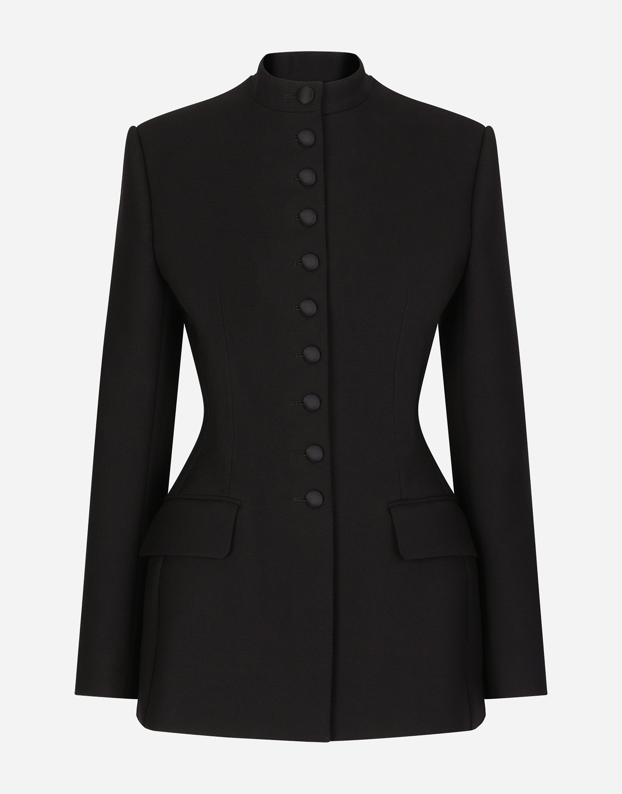 Dolce & Gabbana Long Single-breasted Wool Cady Dolce-fit Jacket - Woman Blazers Black Wool