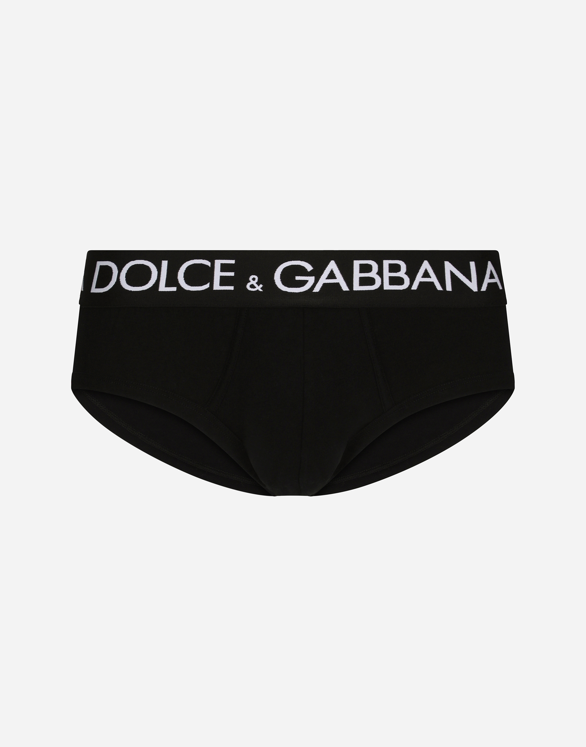 Shop Dolce & Gabbana Two-pack Cotton Jersey Brando Briefs In Black