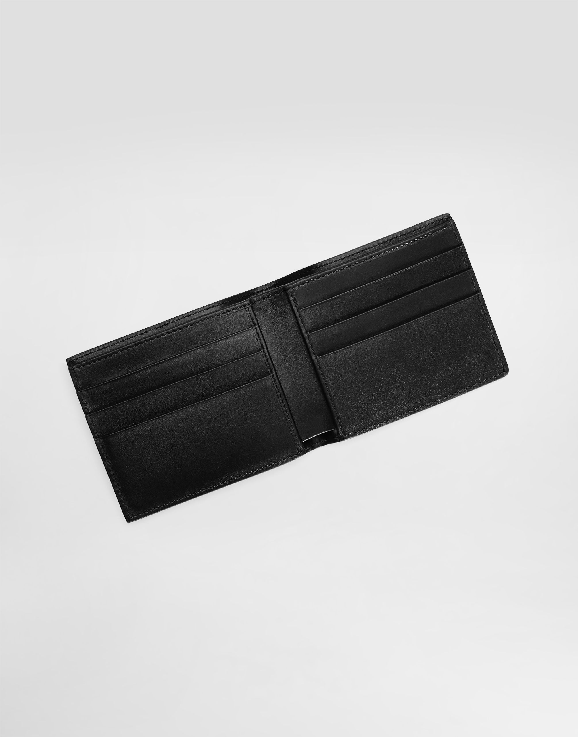 Calfskin bifold wallet with raised logo