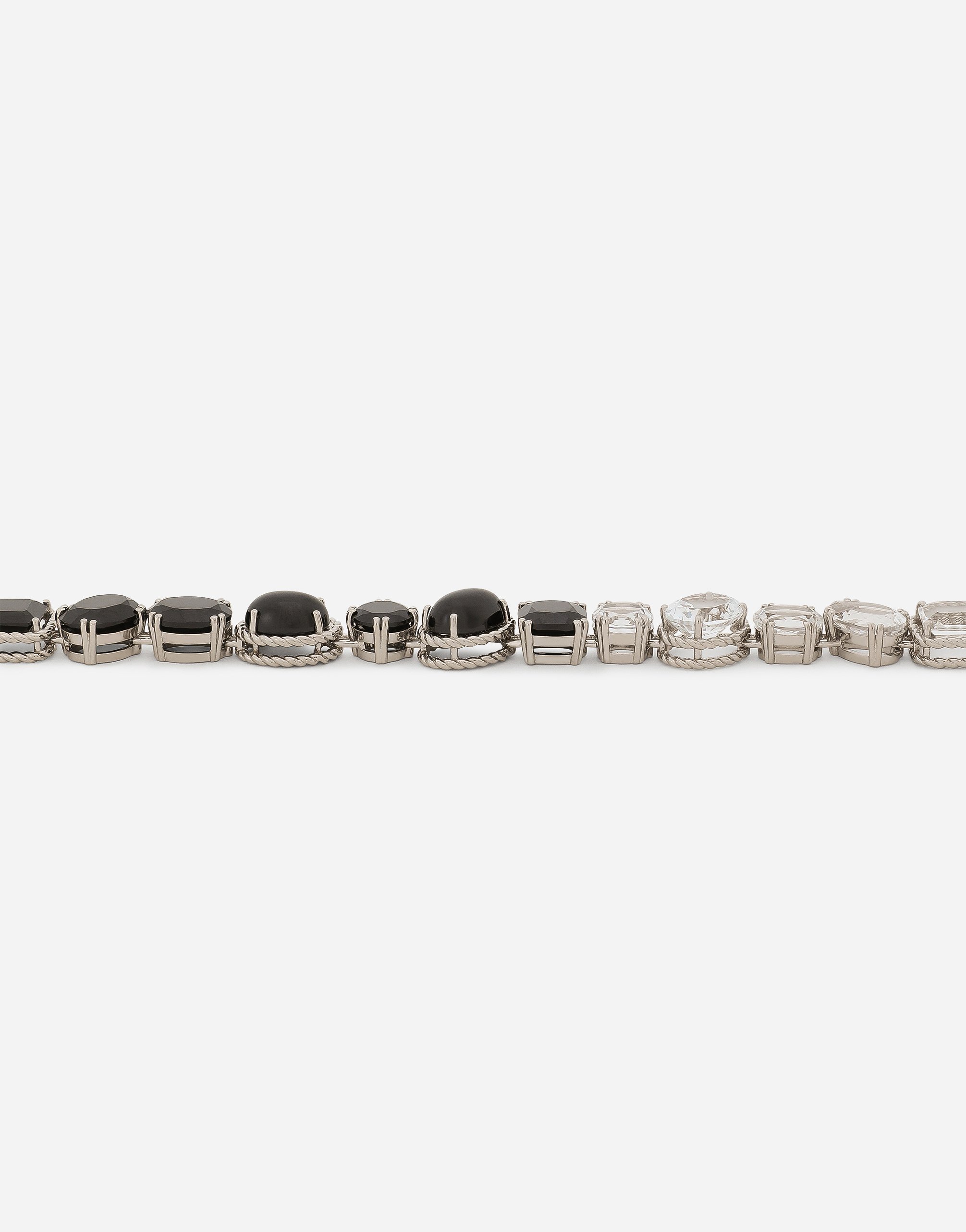 Dolce & Gabbana Anna Necklace In White Gold 18kt With Spinels And Topazes In Weiss