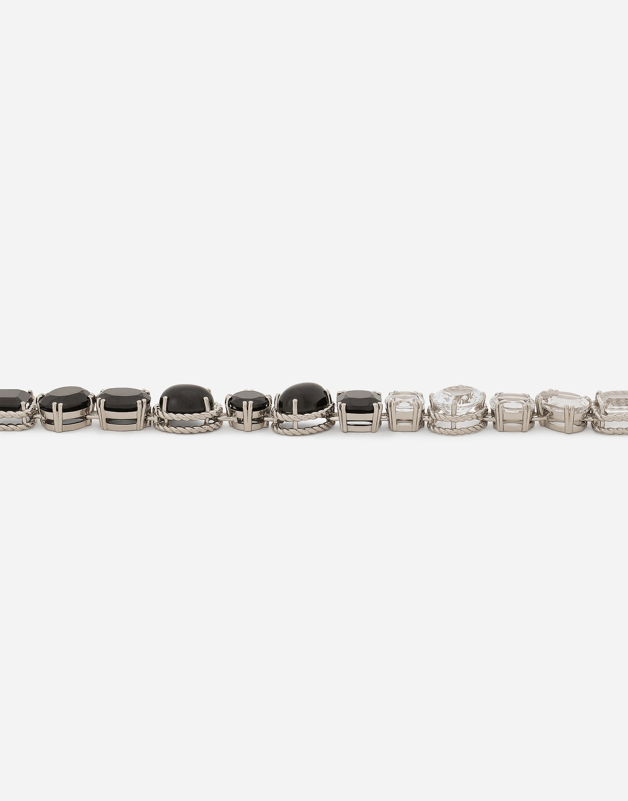 Shop Dolce & Gabbana Anna Necklace In White Gold 18kt With Spinels And Topazes In Weiss