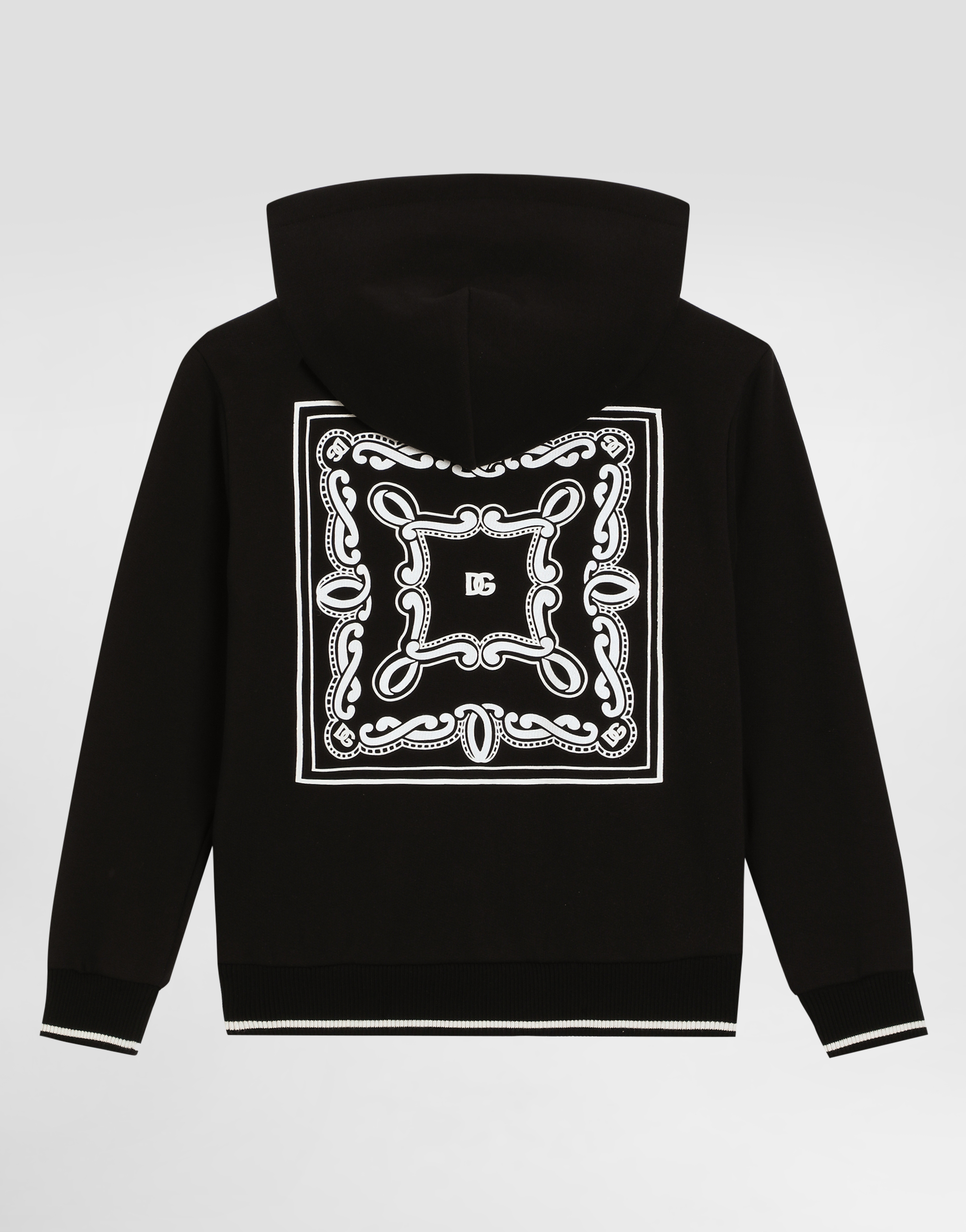 Dolce & Gabbana Bandanna-print Hoodie In Noir