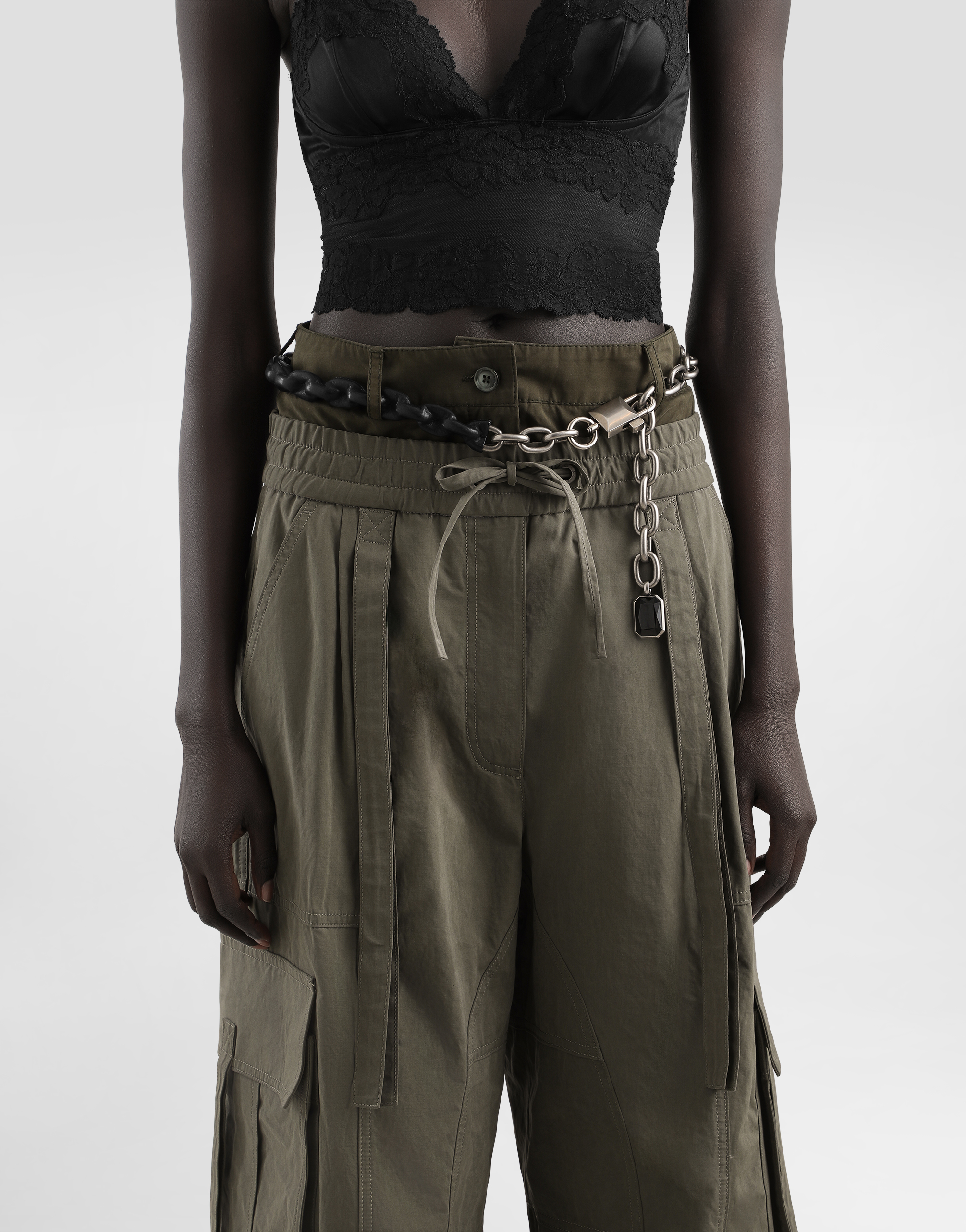 Dolce & Gabbana Brass And Calfskin Belt In Black