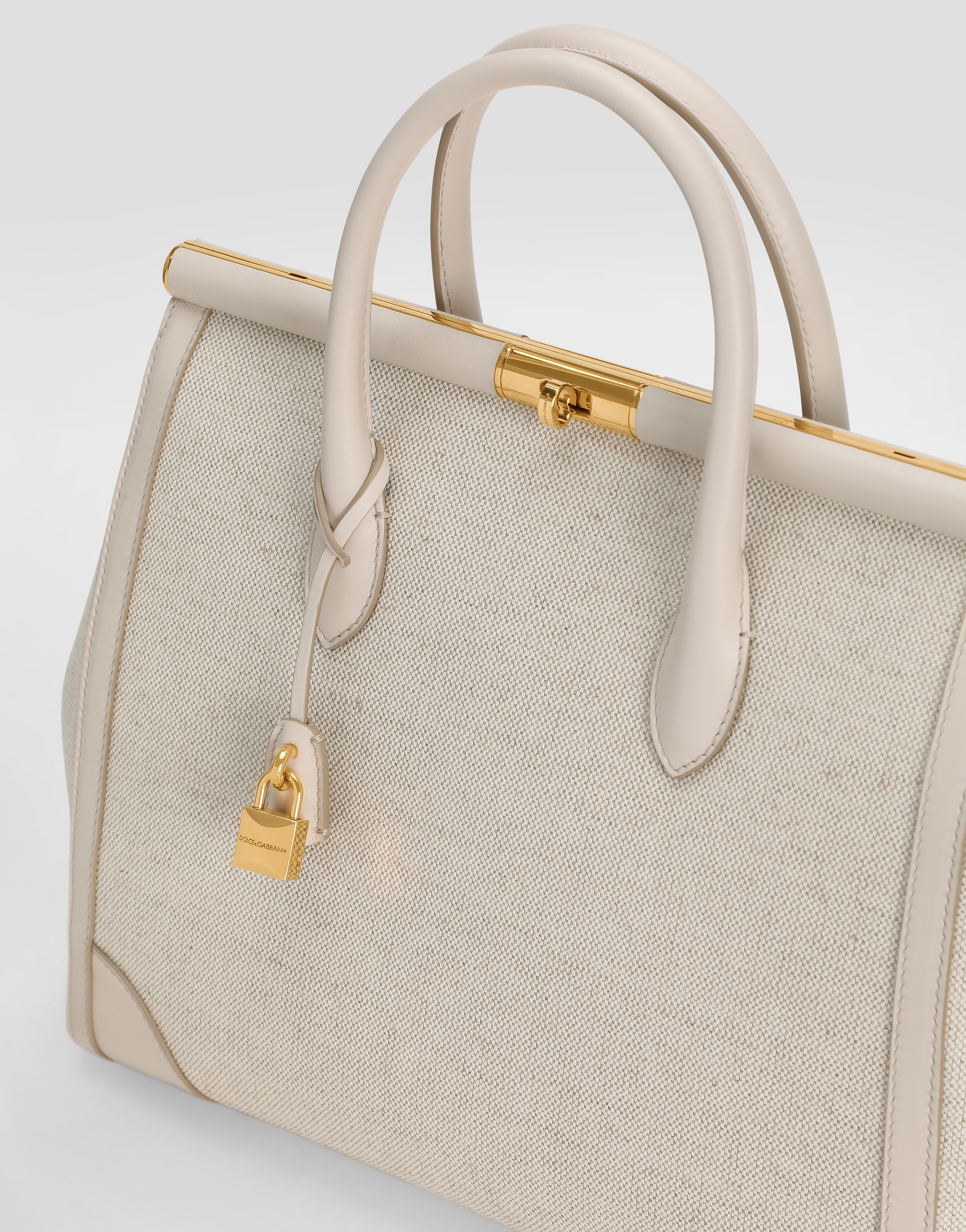 Marlene fabric and calfskin handbag