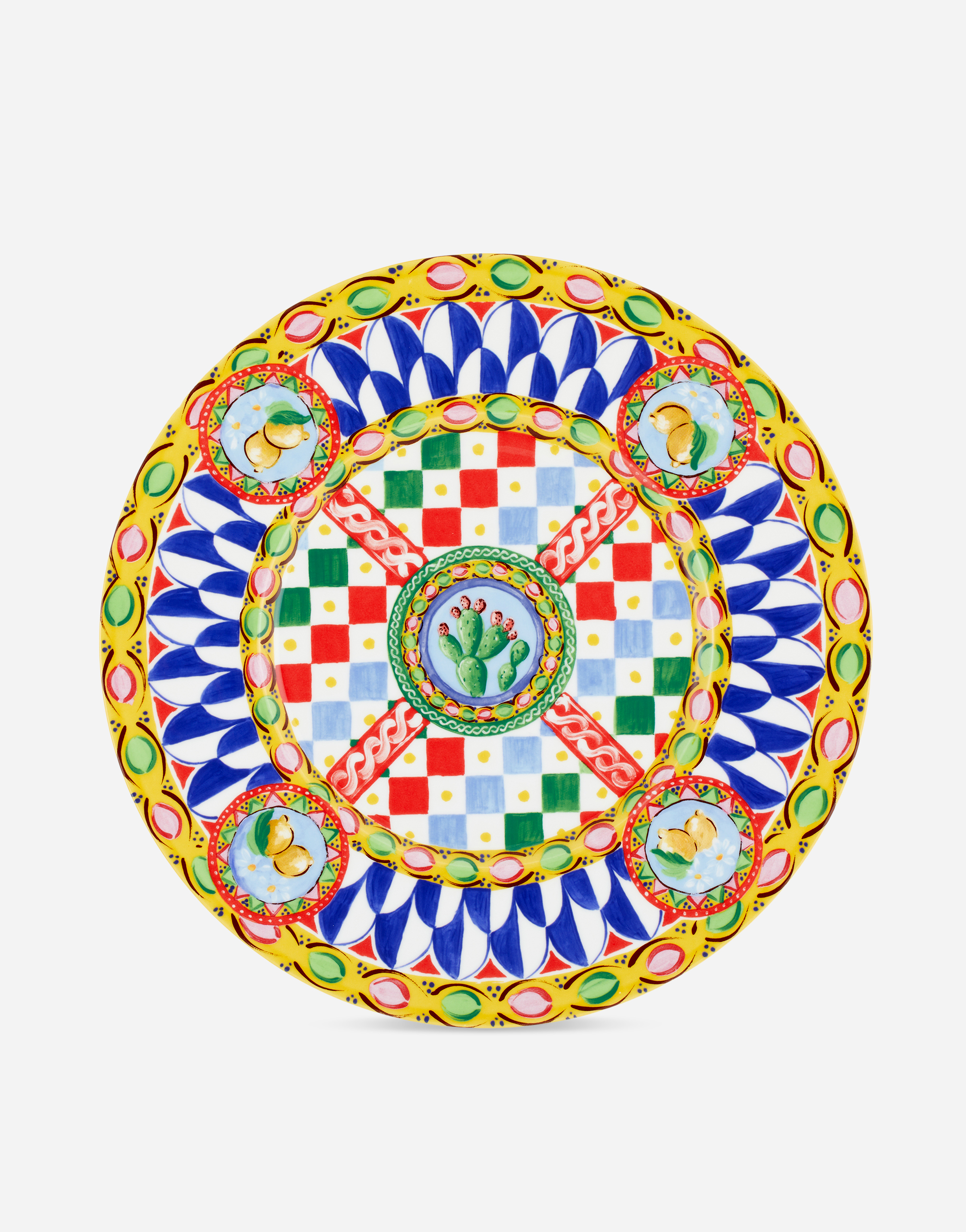 Dolce & Gabbana Charger Plate In Fine Porcelain Multicolor Unisex Onesize In Multicolor