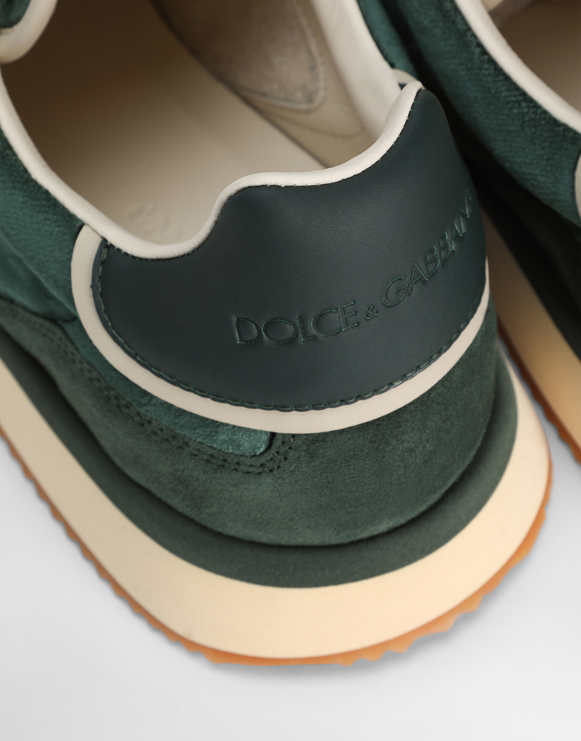 Dolce & Gabbana Cushion Low-top Sneakers Featuring Suede Inserts In Green