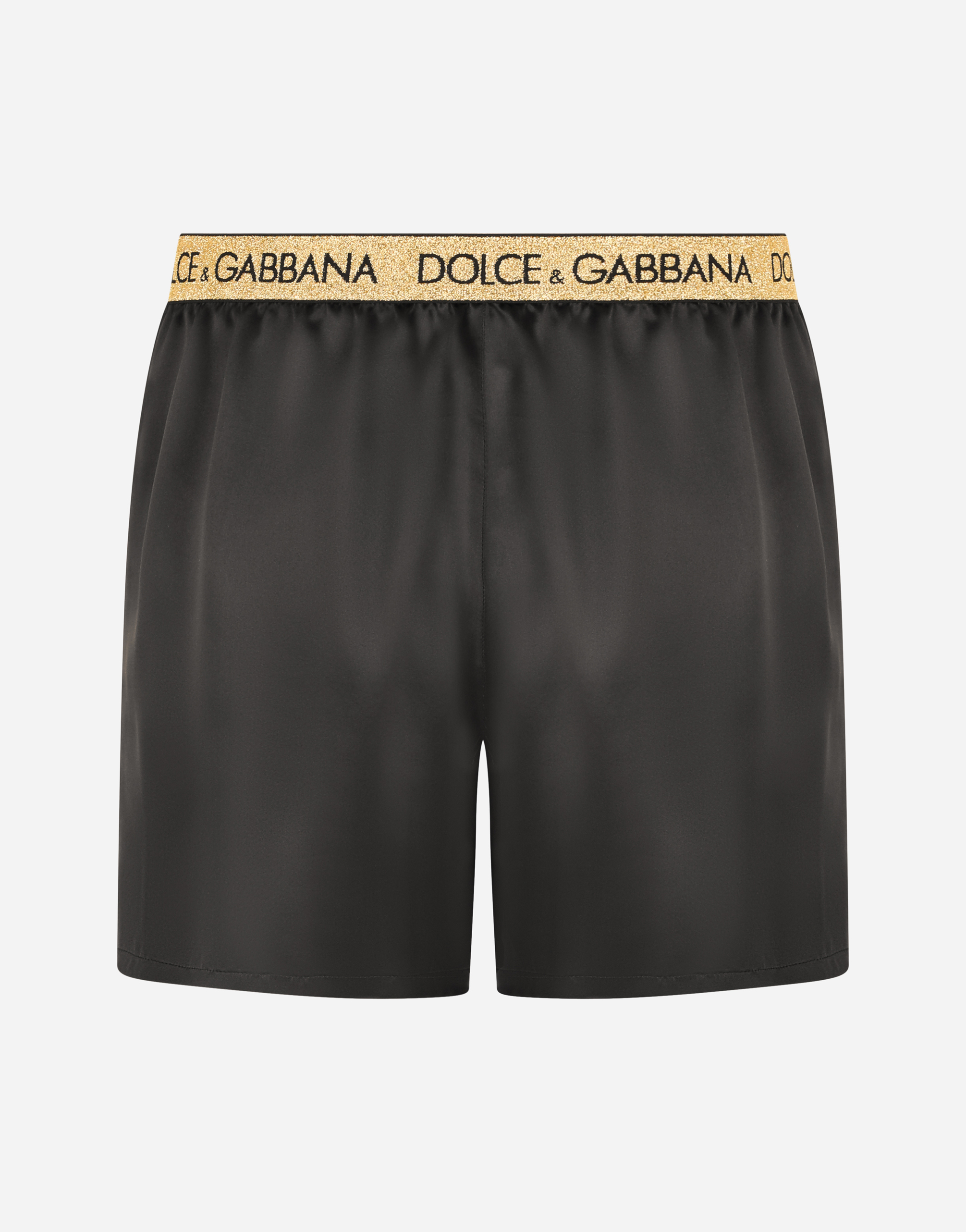 DOLCE & GABBANA SILK SATIN BOXER SHORTS WITH SLEEP MASK
