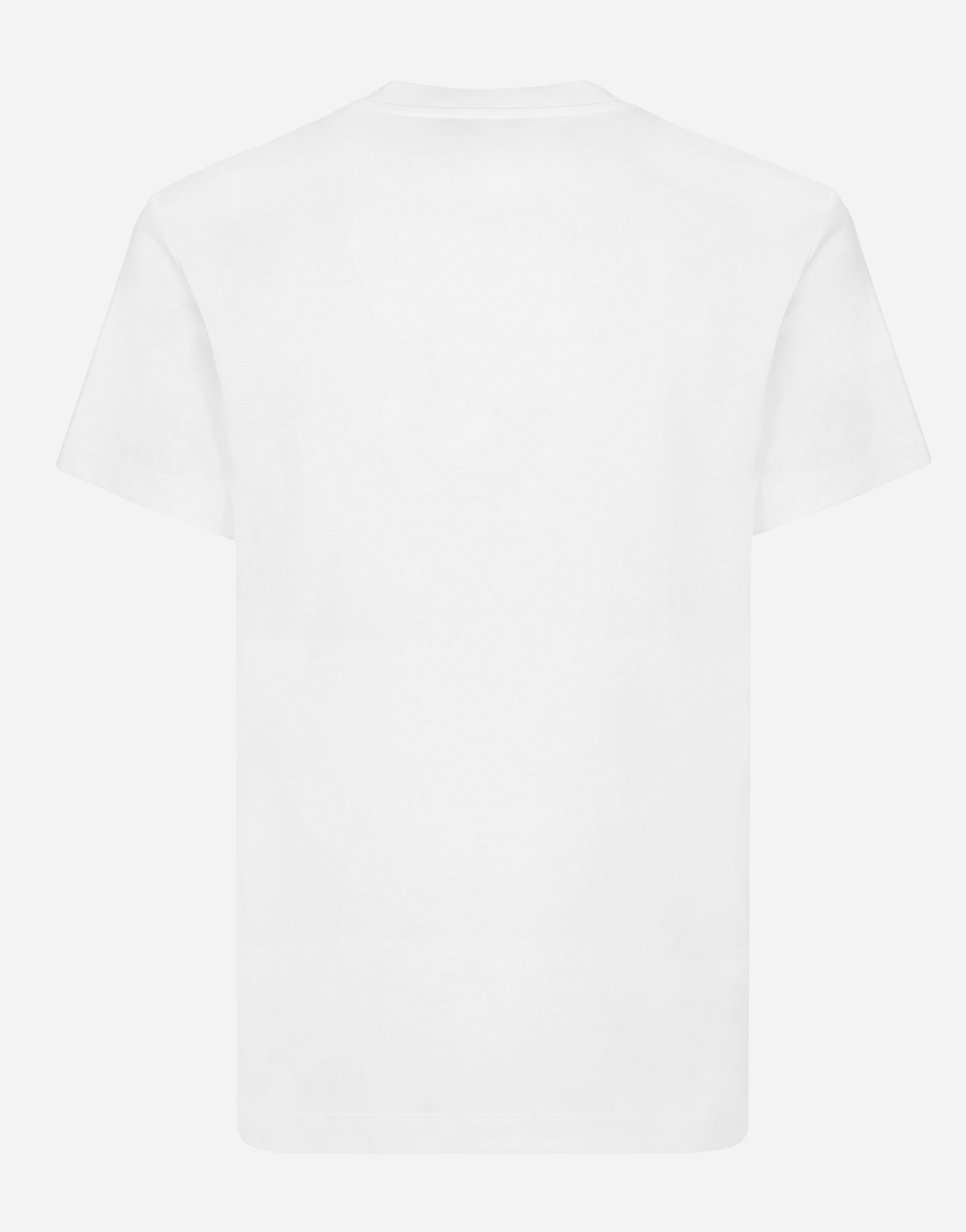 Shop Dolce & Gabbana Cotton T-shirt With Dg Embroidery In White