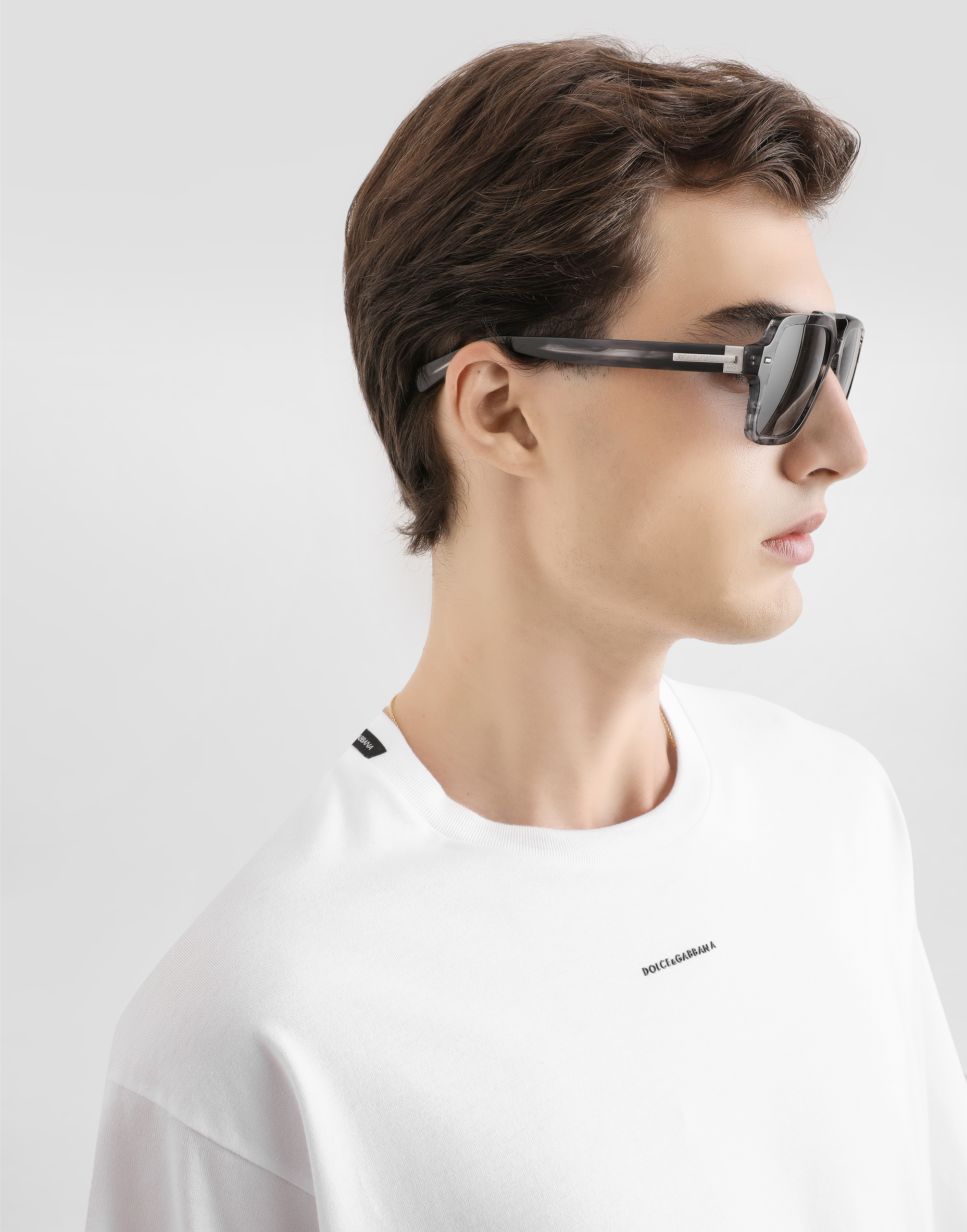 Dolce & Gabbana Men White Cotton Printed Oversized T-shirt In White