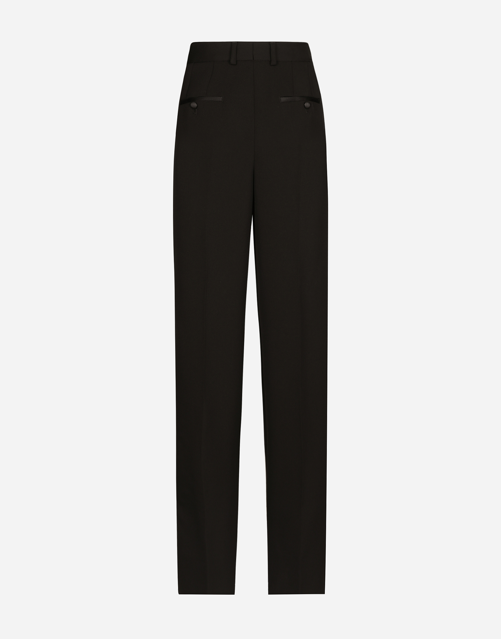 Dolce & Gabbana High-waist Slim-fit Trousers In Black