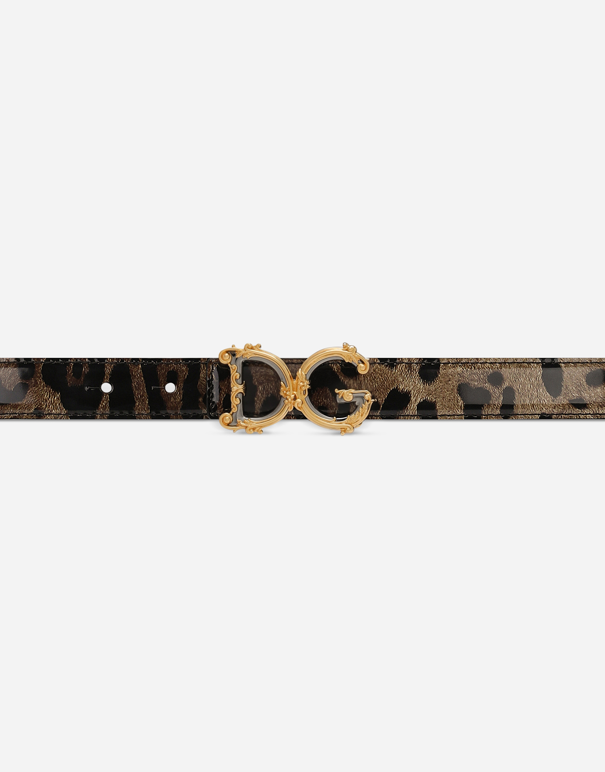 Dolce & Gabbana Dg-buckle Leopard-print Belt In Animal Print