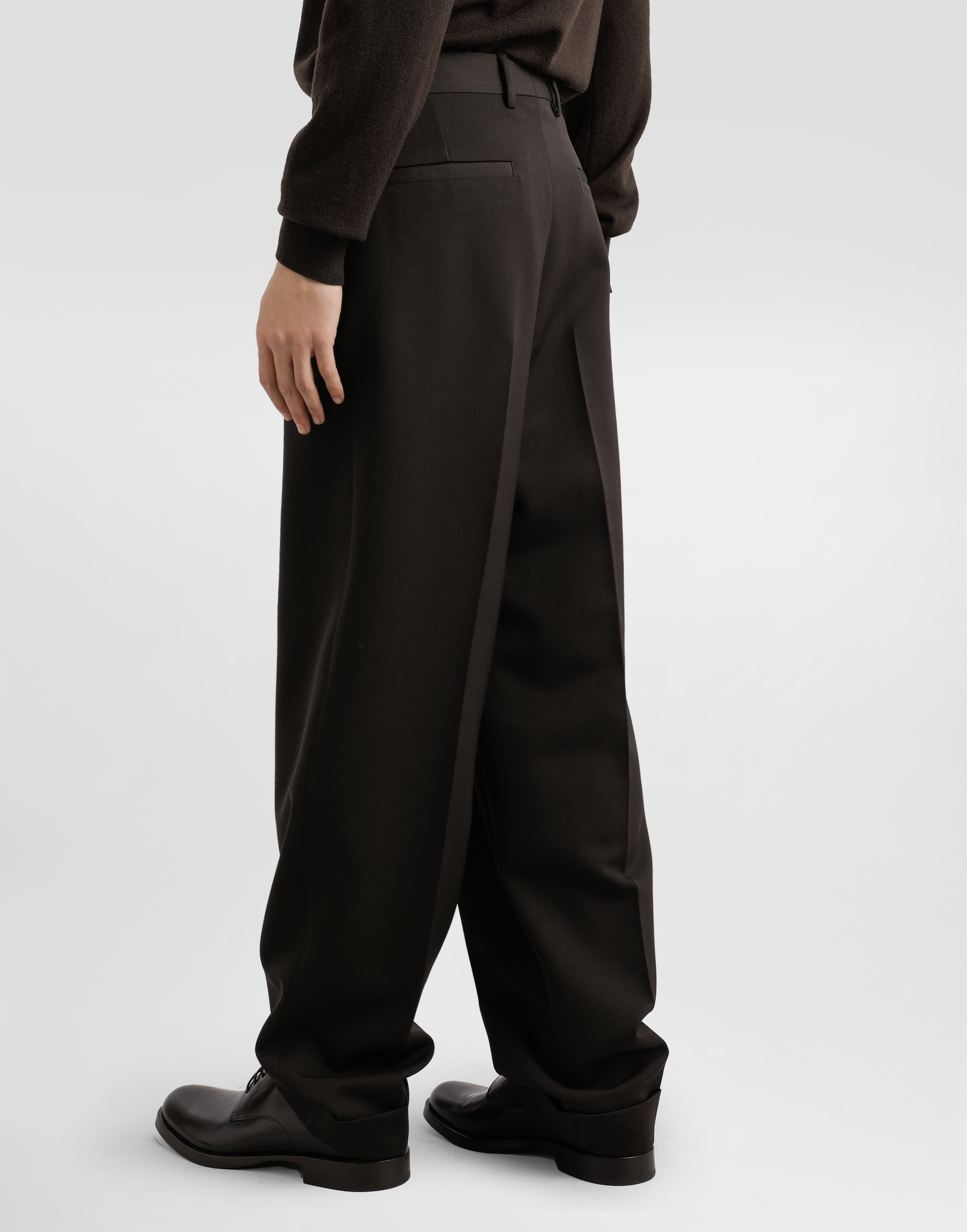 Wool gabardine trousers
