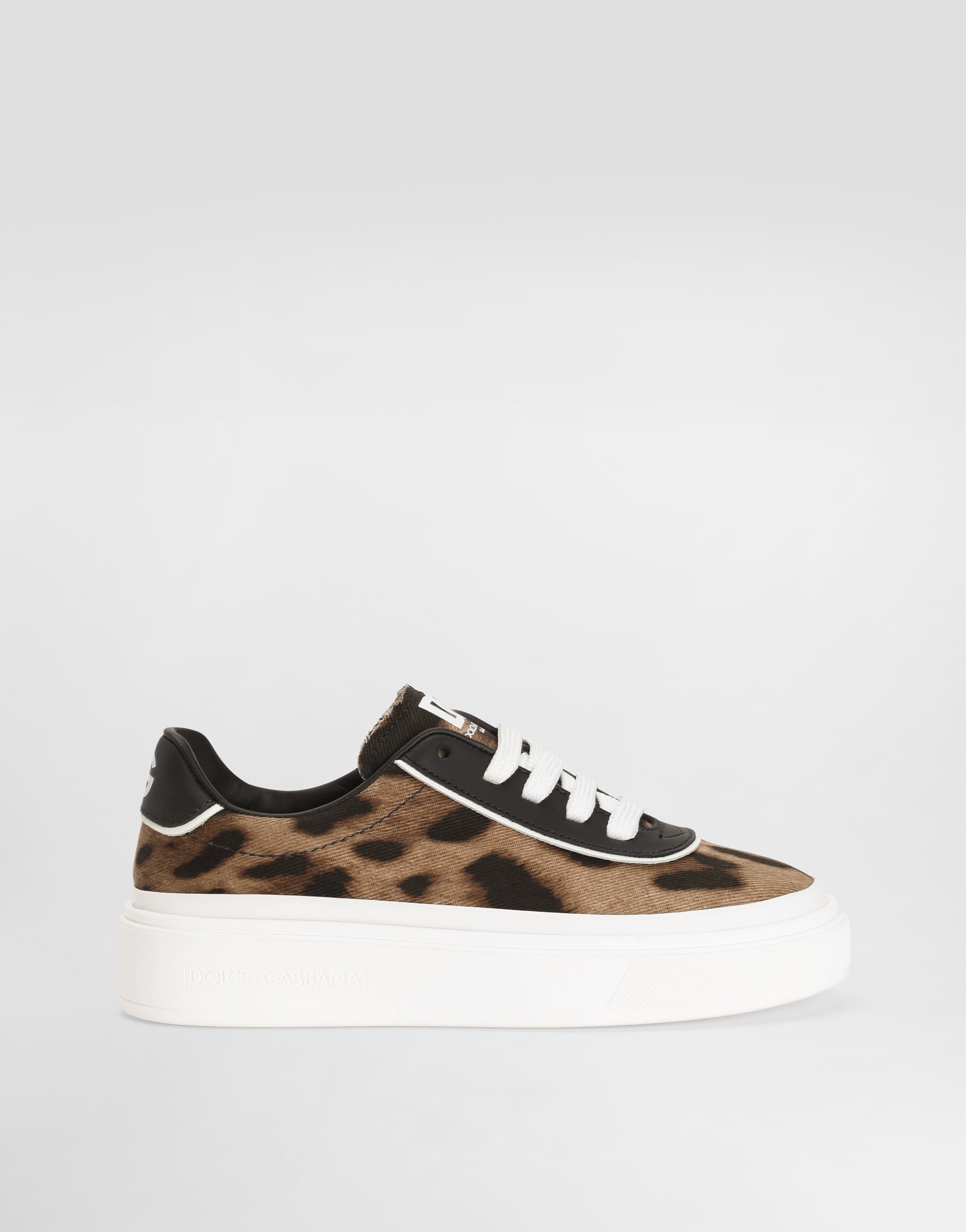 Leo-print drill sneakers in Print for Girls | Dolce&Gabbana® US