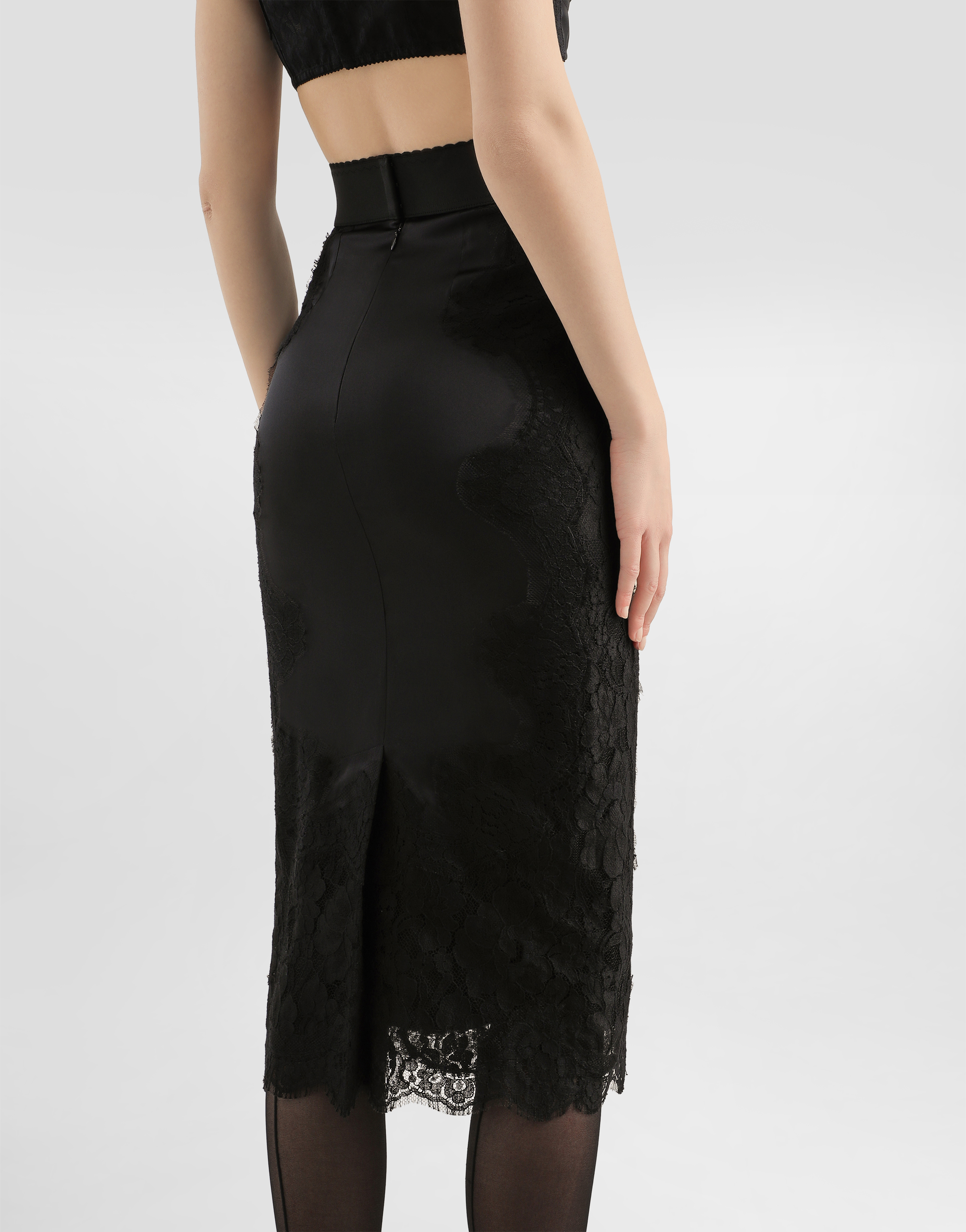 Satin midi skirt