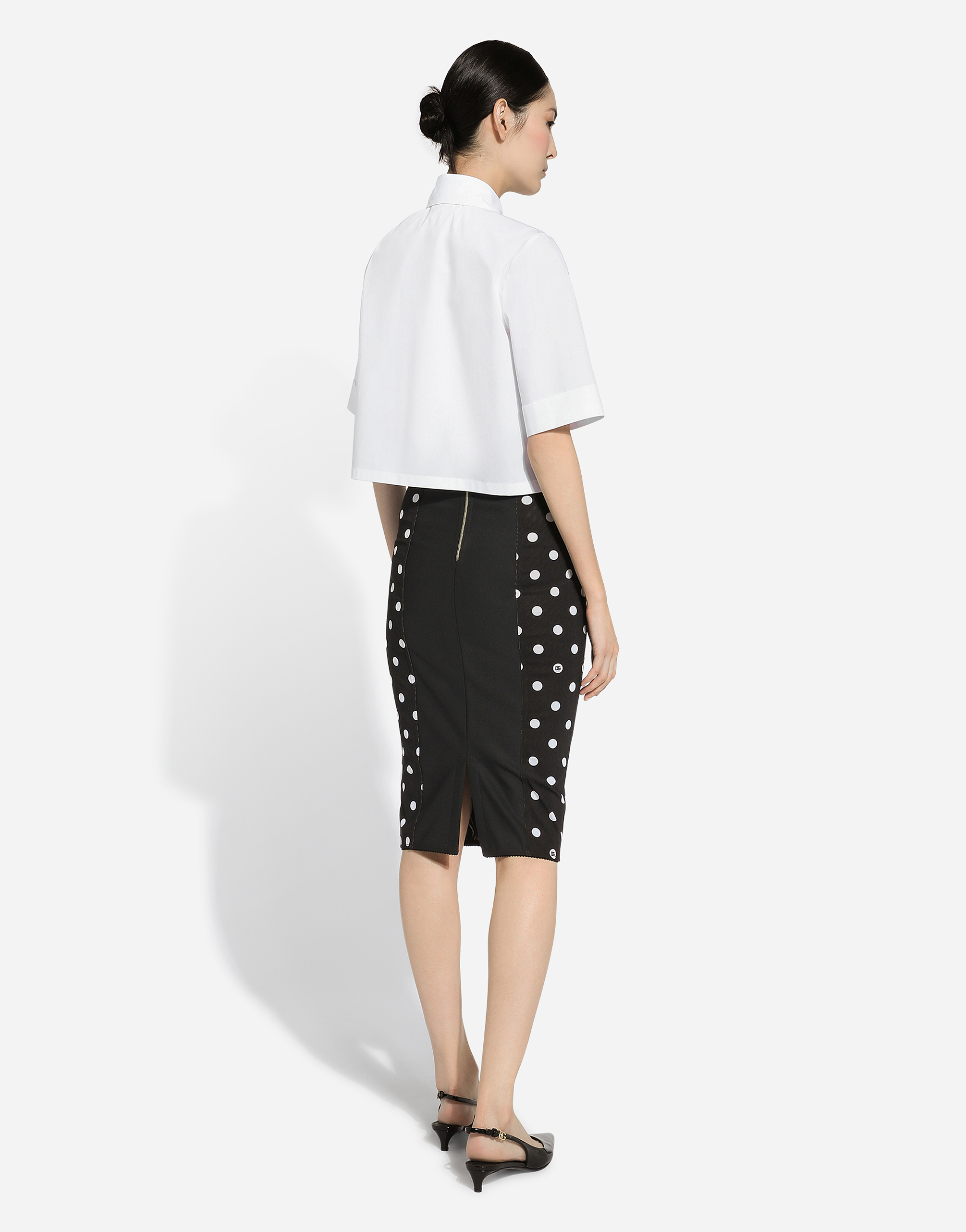Dolce & Gabbana Cropped Cotton Shirt In ホワイト