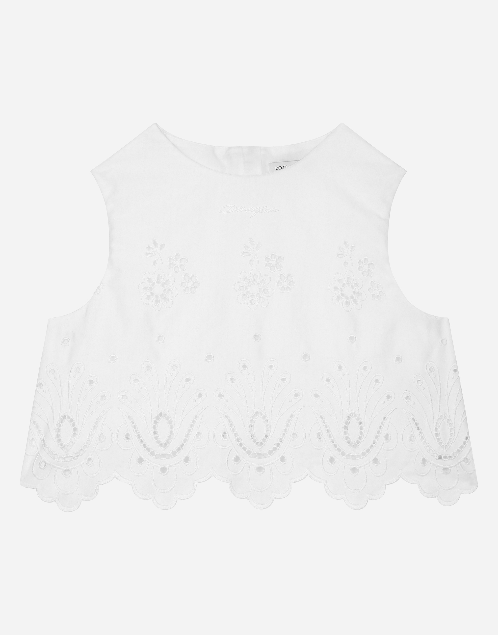 Dolce & Gabbana Poplin And Broderie Anglaise Top In White